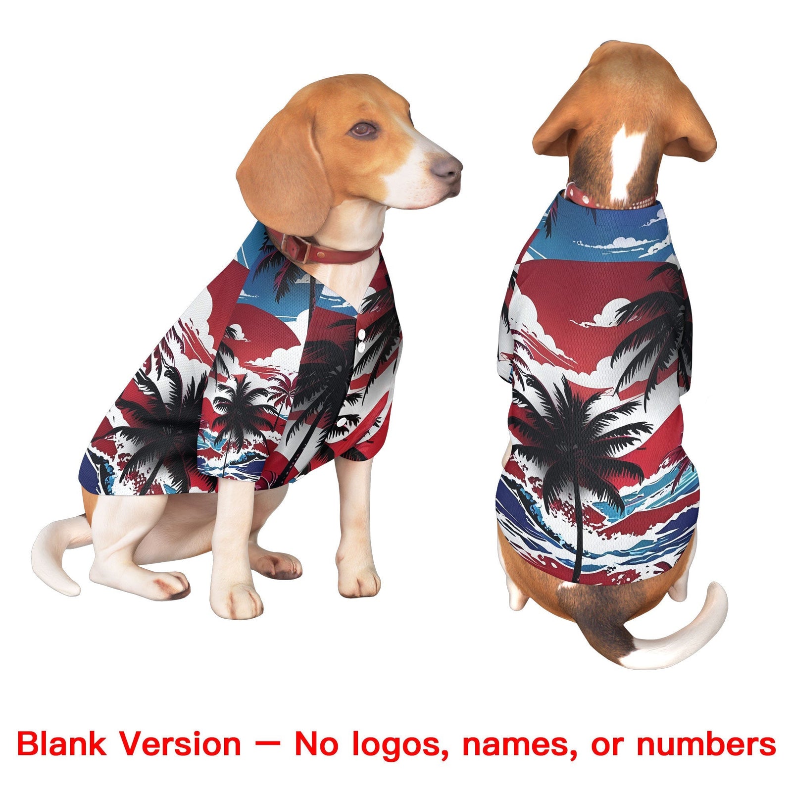 Custom Royal Blue White Hawaiian Style Graffiti Pattern Dog Jersey| KXKSHOP