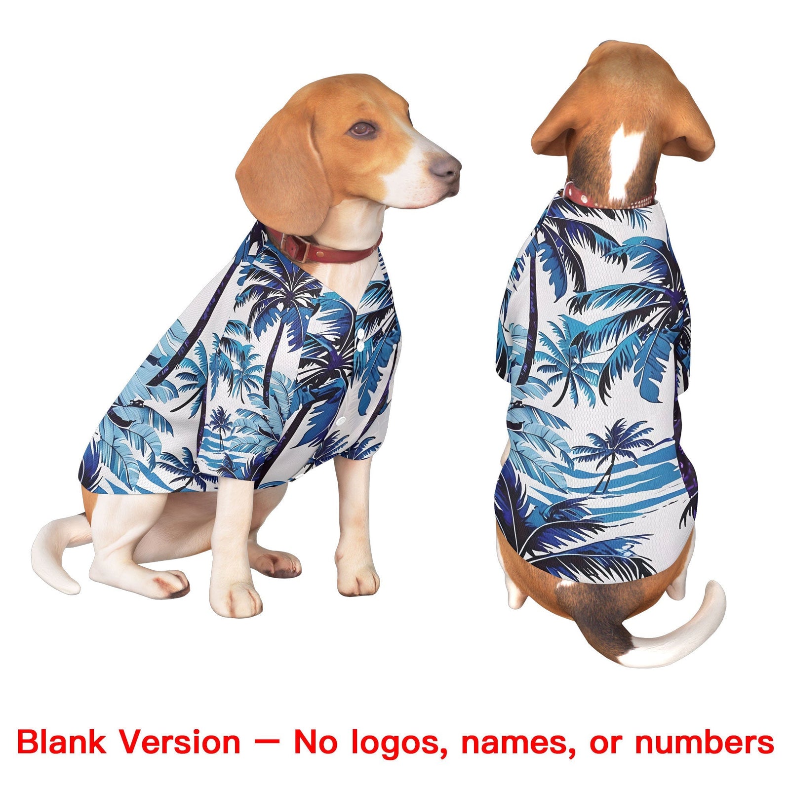 Custom Navy White Hawaiian Style Graffiti Pattern Dog Jersey| KXKSHOP