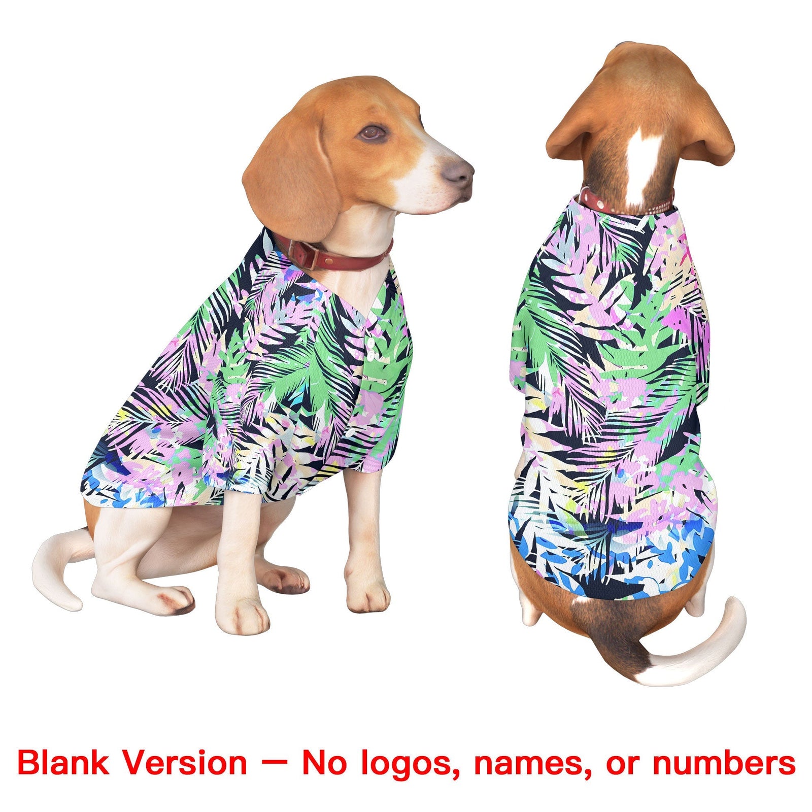 Custom Navy White Hawaiian Style Graffiti Pattern Dog Jersey| KXKSHOP