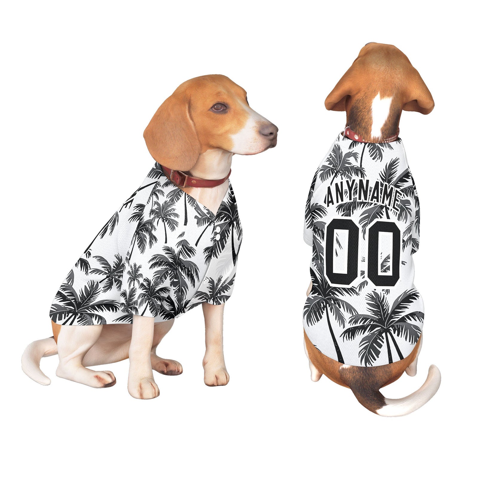 Custom Black White Hawaiian Style Graffiti Pattern Dog Jersey| KXKSHOP