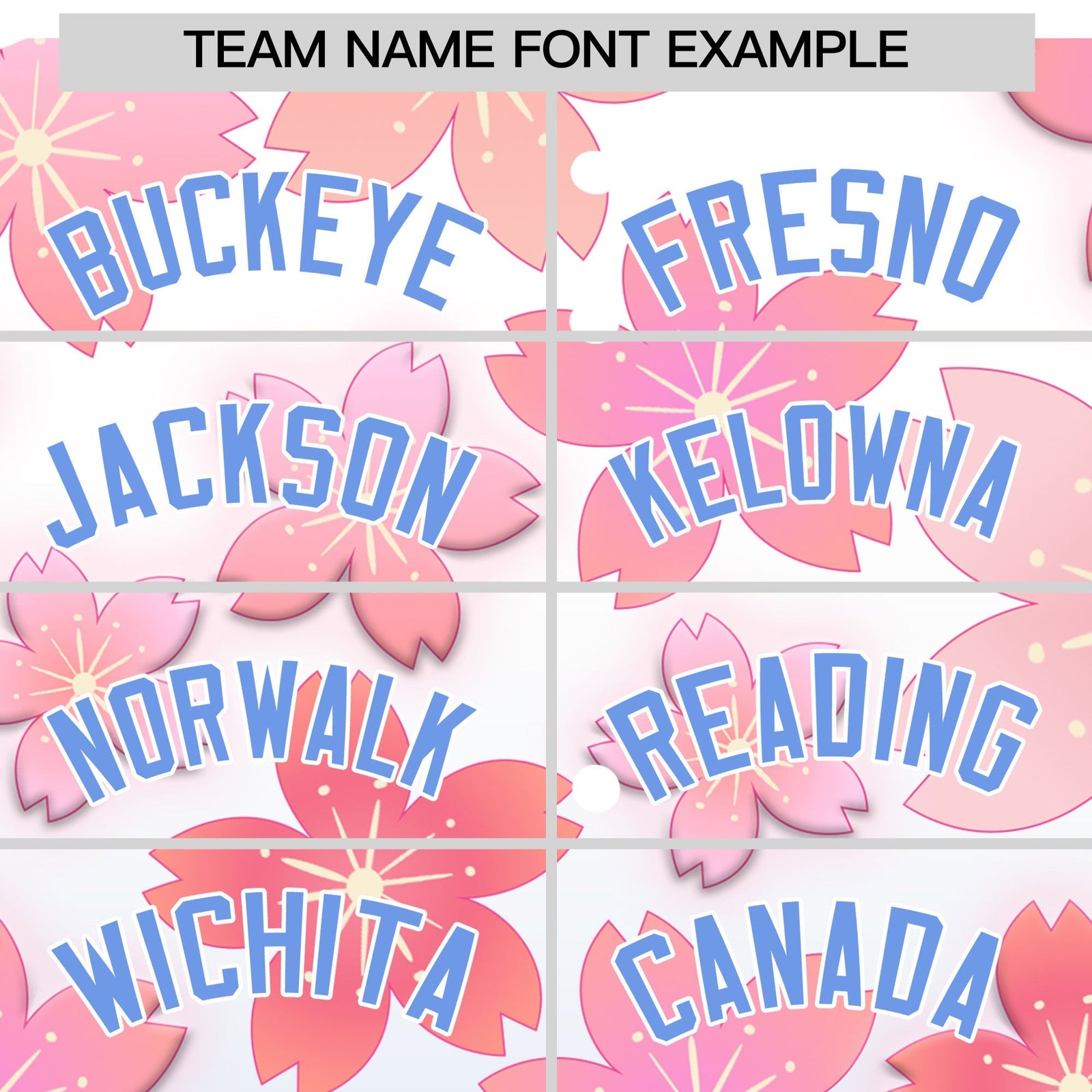 Custom Hooded Baseball Jersey | Pink Light Blue Cherry Blossom Personalized Name & Number Sport Jersey