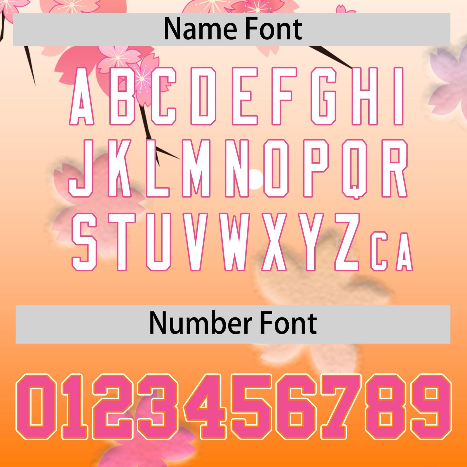 Custom Hooded Baseball Jersey | Pink Orange Cherry Blossom Personalized Name & Number Sport Jersey