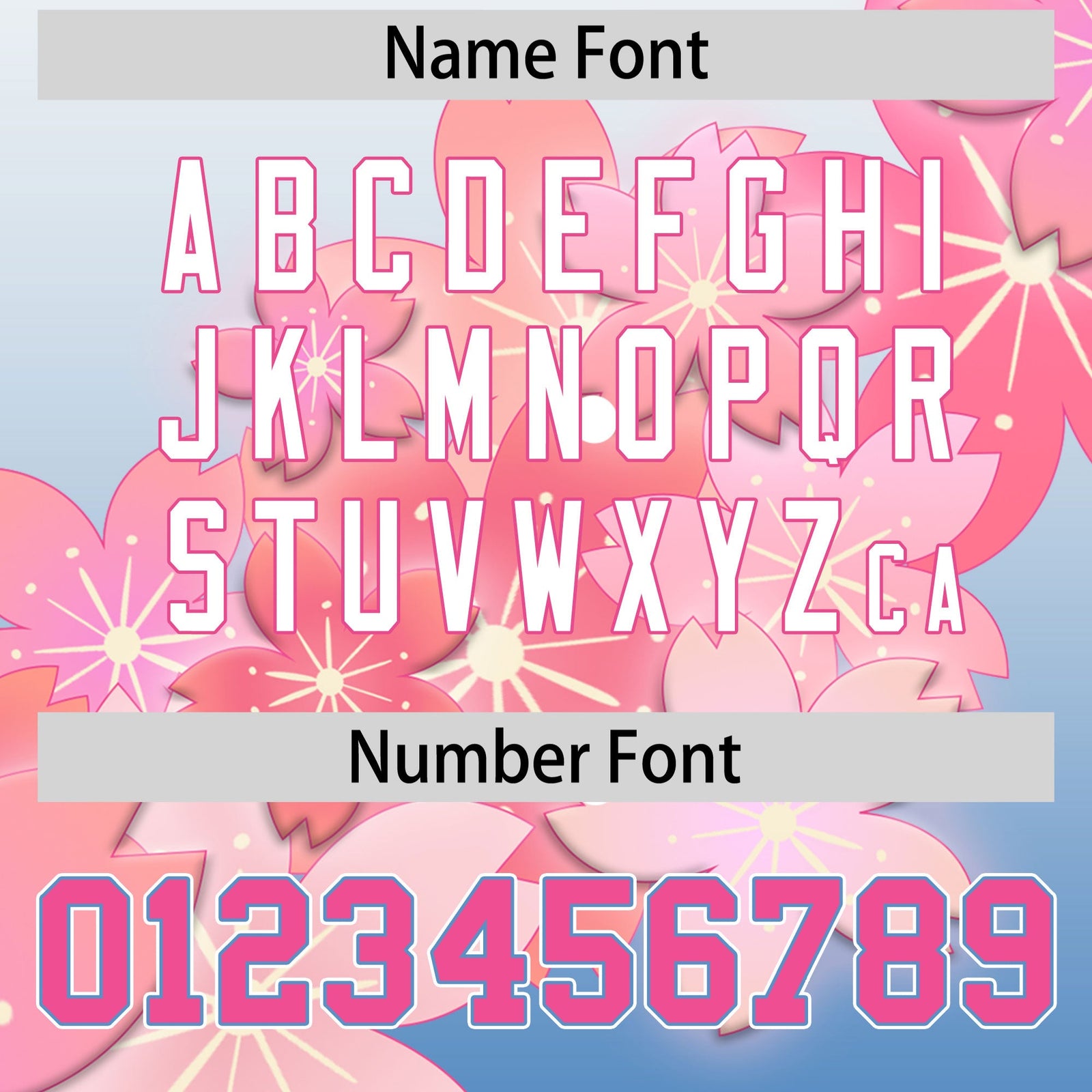 Custom Hooded Baseball Jersey | Pink Light Blue Cherry Blossom Personalized Name & Number Sport Jersey