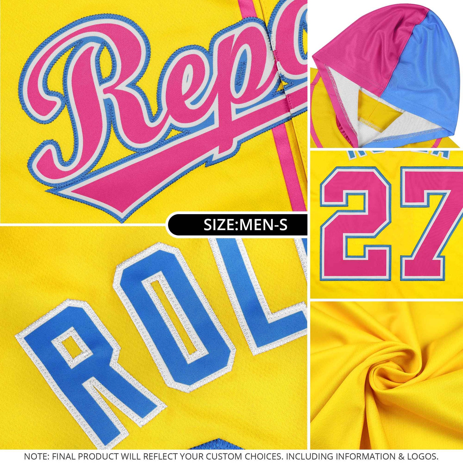 Custom White Silver and Light Pink Split Fashion Raglan Sleeves Authentic Baseball Hoodie Jersey