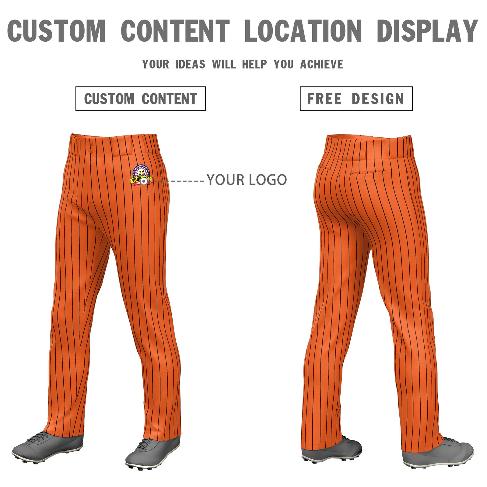 Custom Yellow Black Pinstripe Fit Stretch Practice Loose-fit Baseball Pants