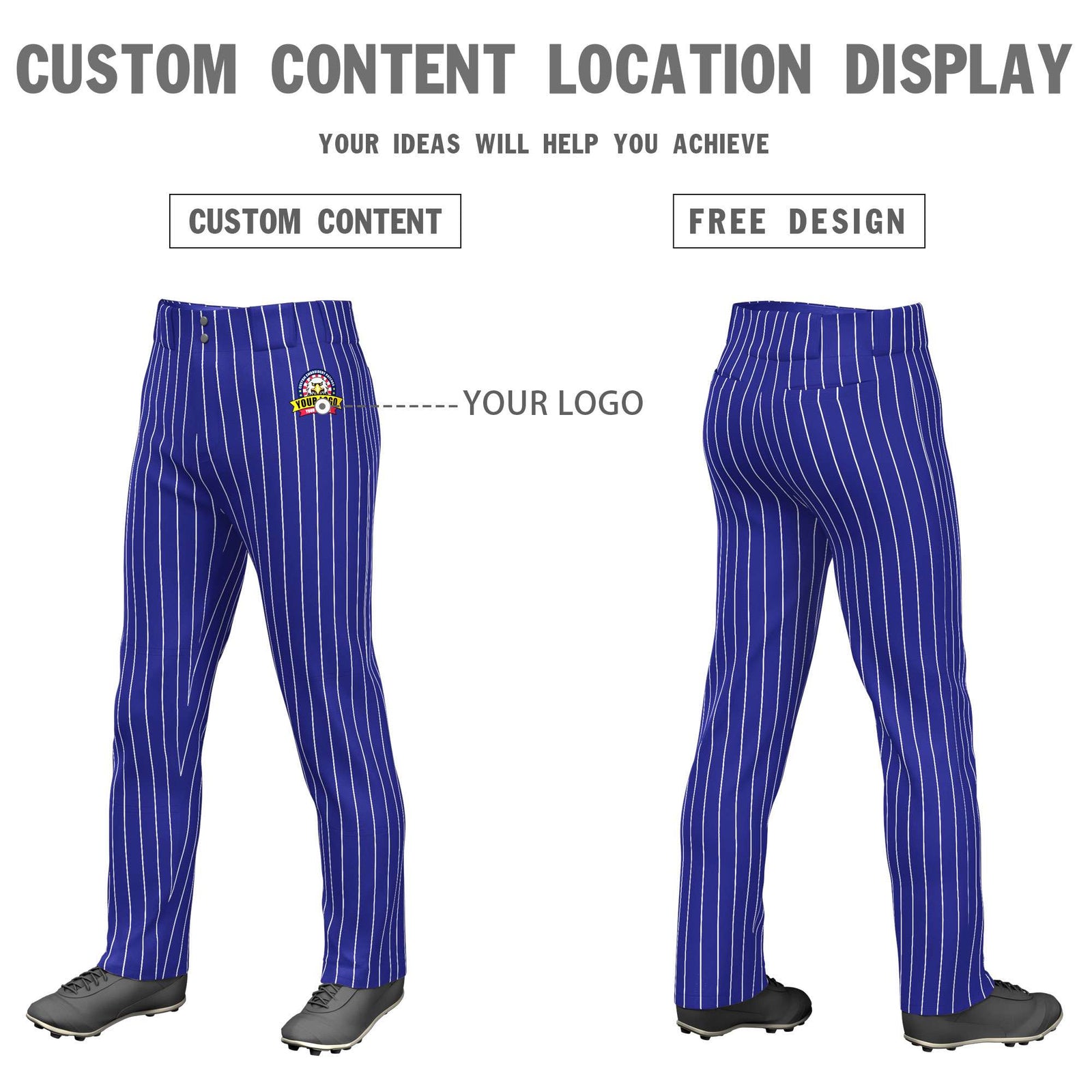 Custom Gray Navy Pinstripe Fit Stretch Practice Pull Up Baseball Pants