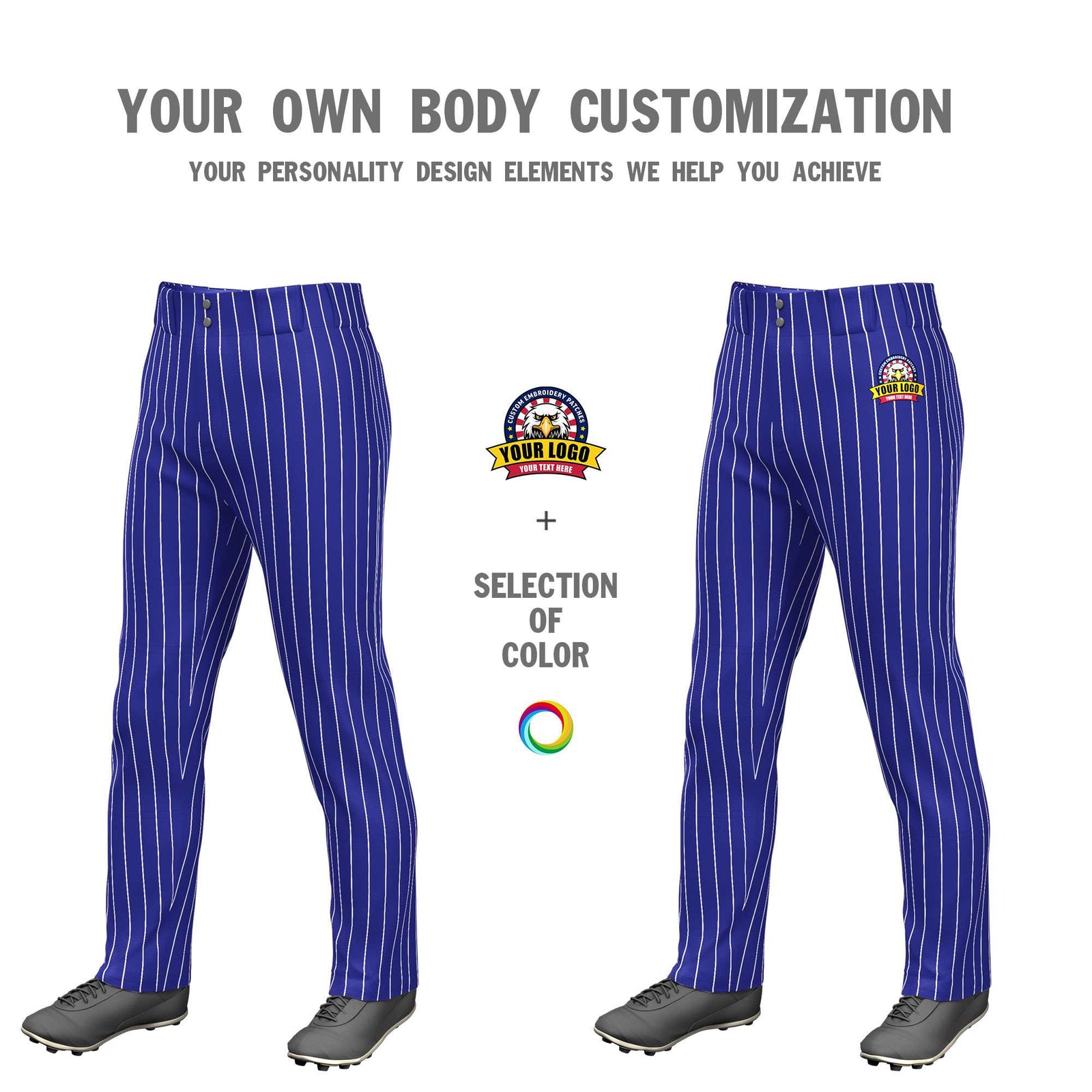 Custom Gray Navy Pinstripe Fit Stretch Practice Pull Up Baseball Pants
