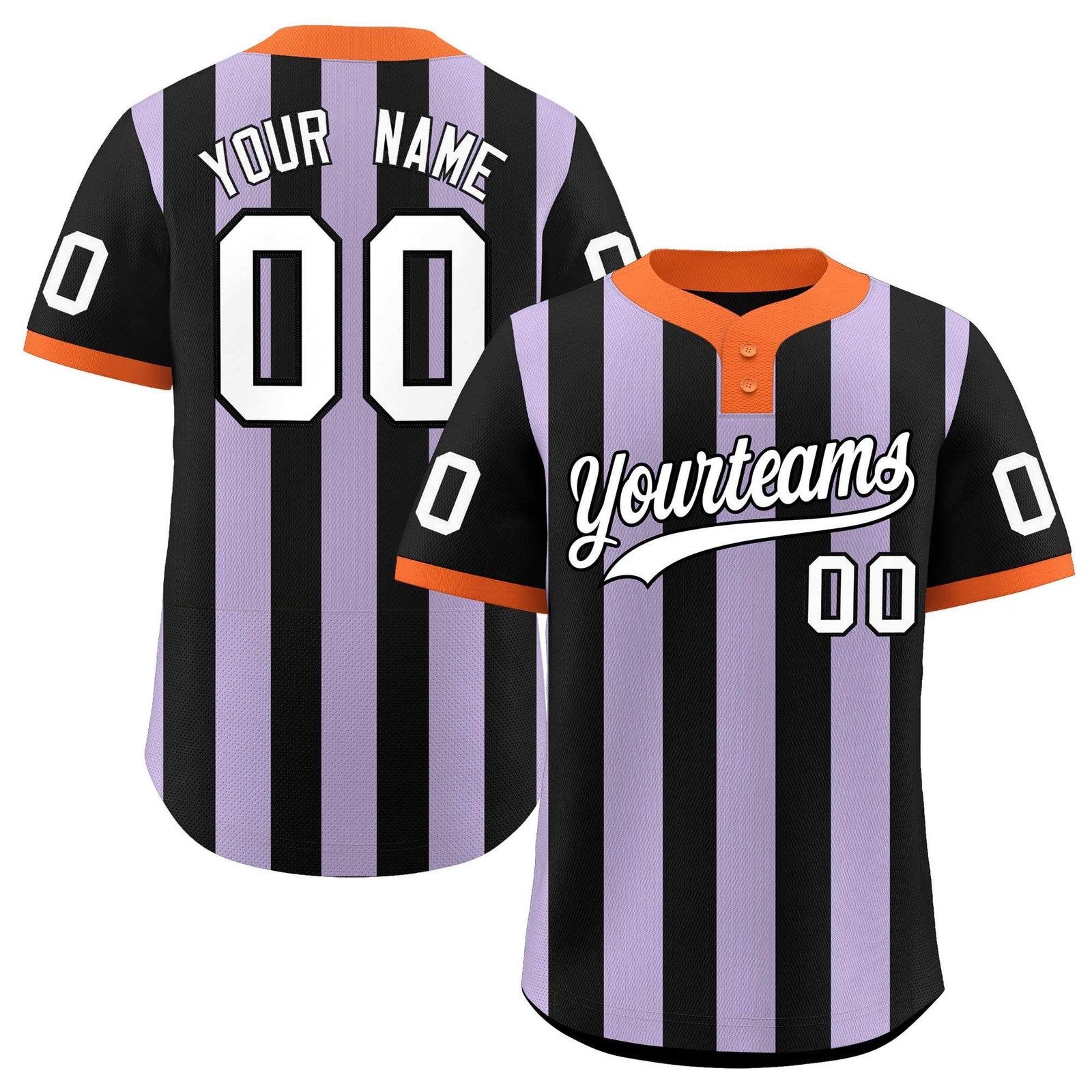 Custom Black Light Purple Stripe Fashion Authentic Two-Button Softball Jersey