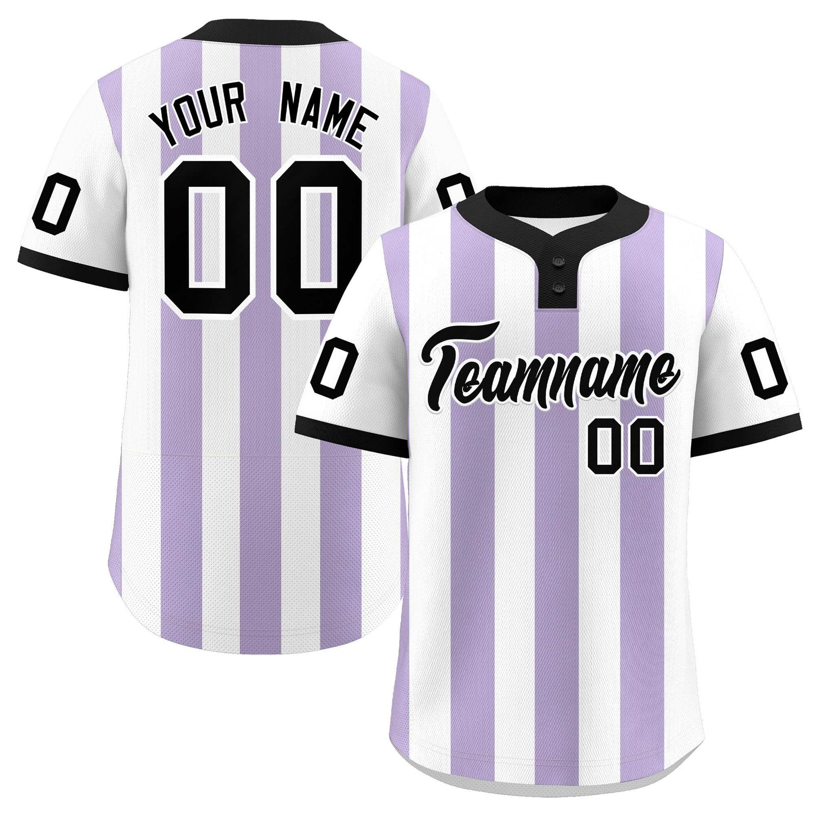 Custom White Light Purple Stripe Fashion Authentic Two-Button Softball Jersey