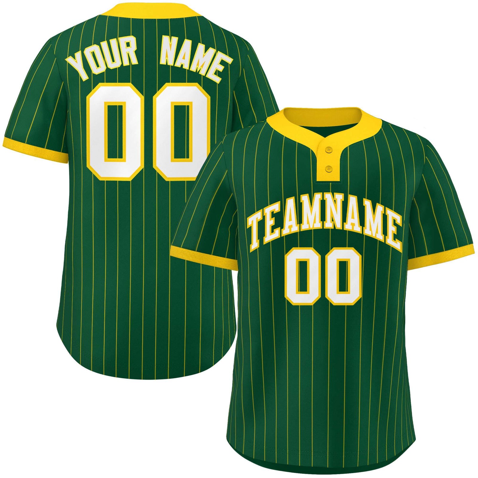 Custom Gold Gold Stripe Fashion Authentic Two-Button Softball Jersey
