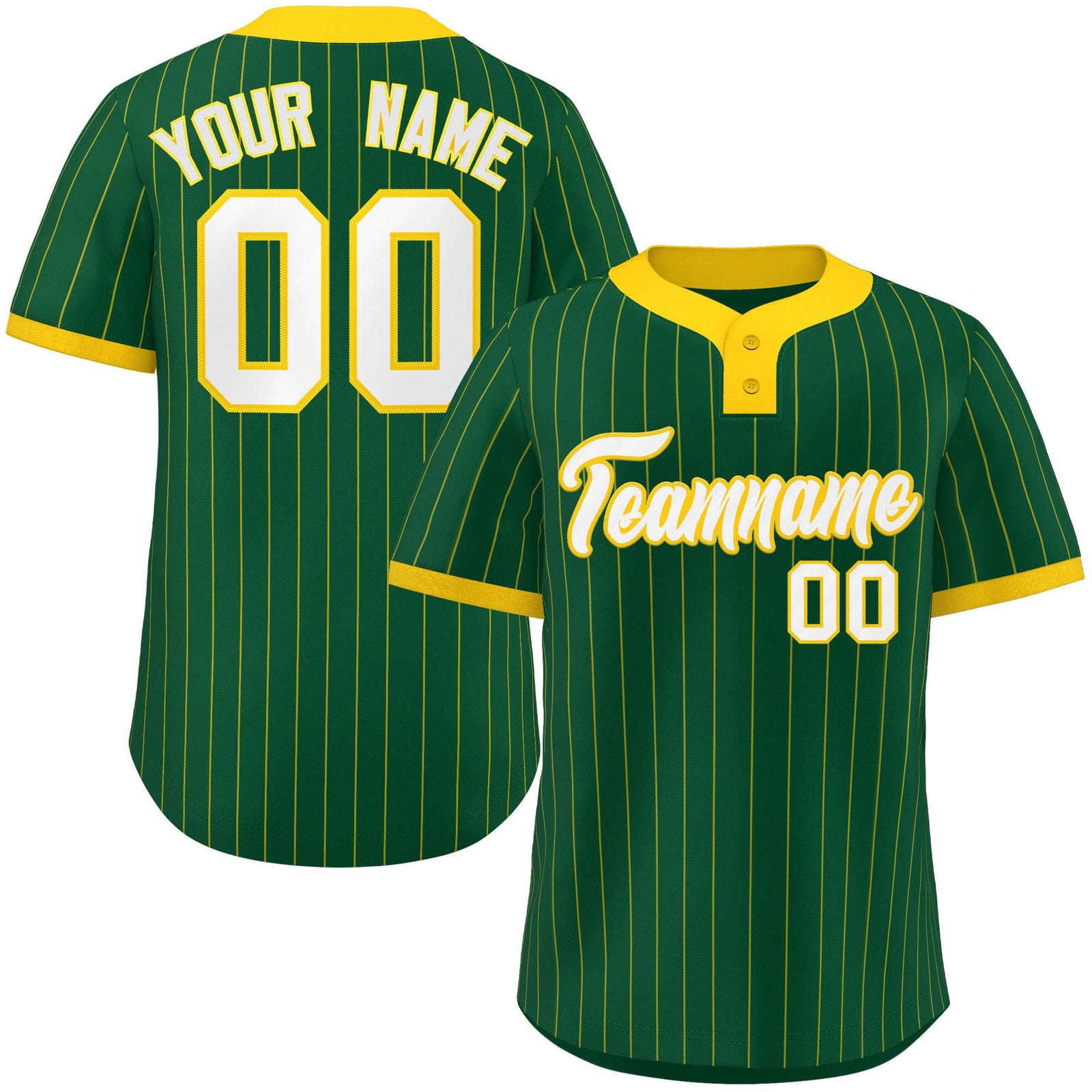 Custom Gold Gold Stripe Fashion Authentic Two-Button Softball Jersey