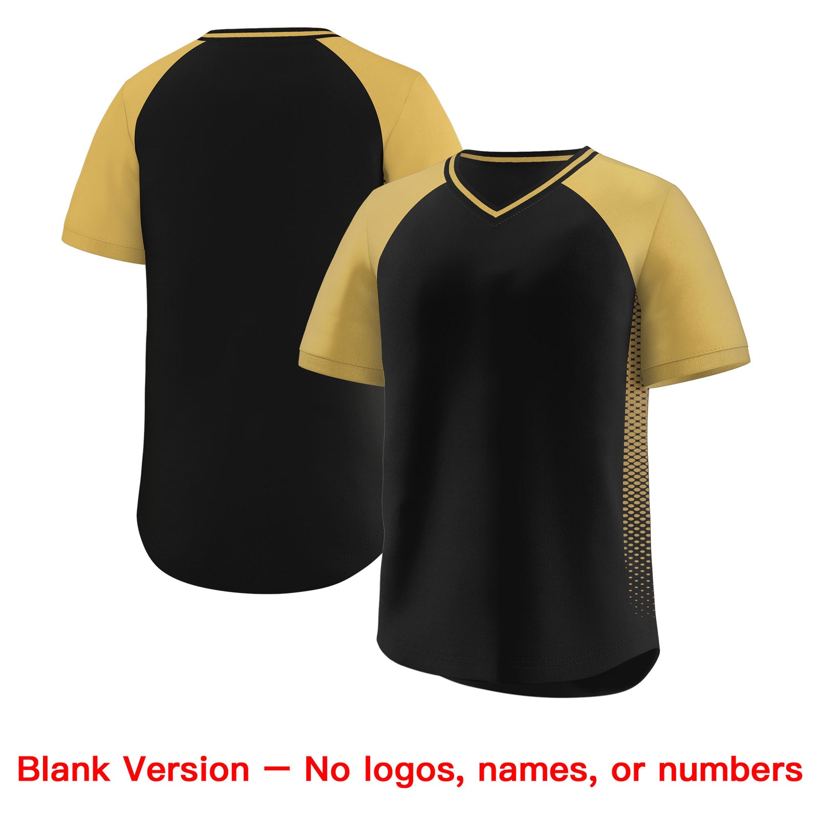 Custom Black Old Gold Personalized Raglan Sleeves Authentic Pullover Baseball Jersey