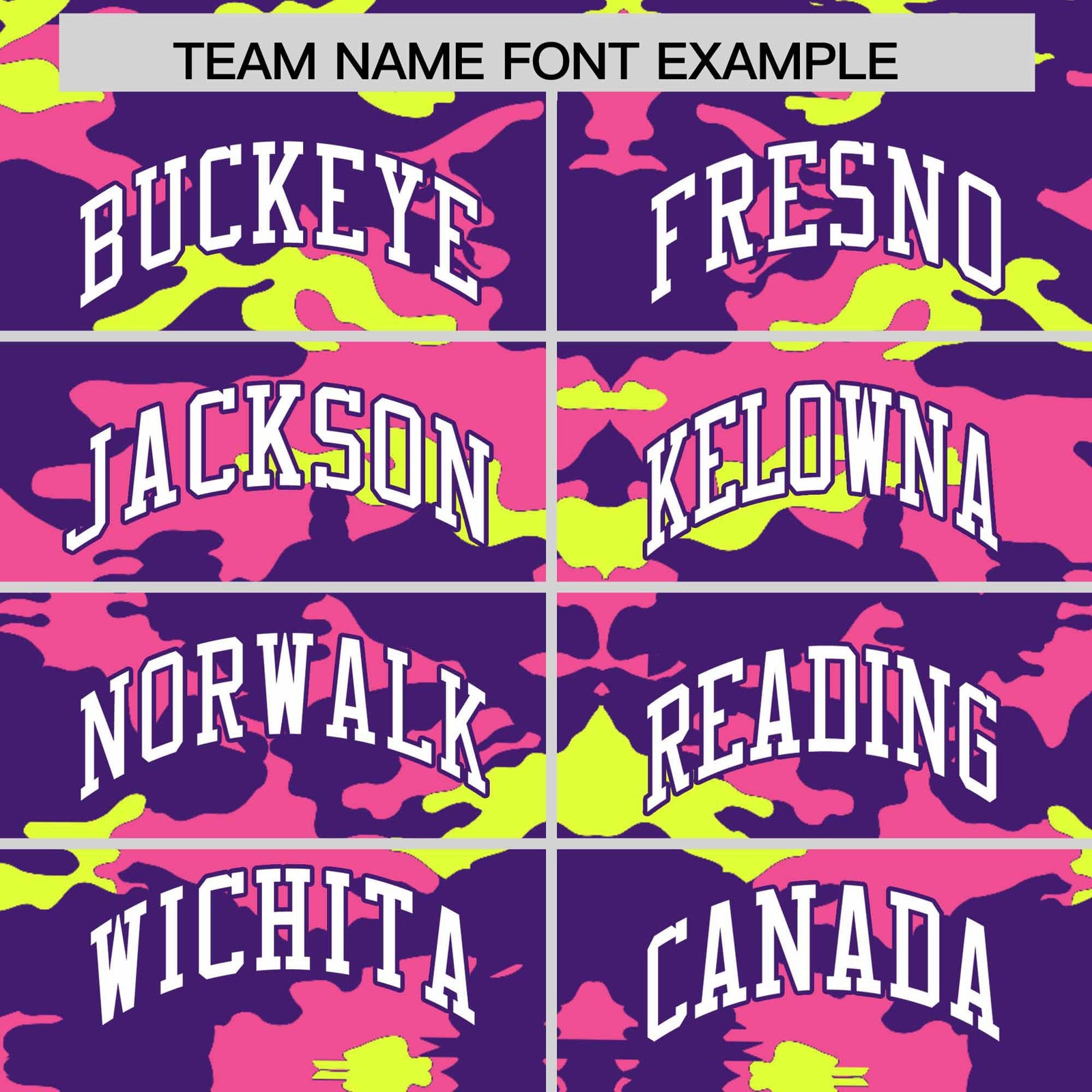 Custom Purple Pink and Fluorescent Green Camo Fashion Authentic Sleeveless Baseball Jersey