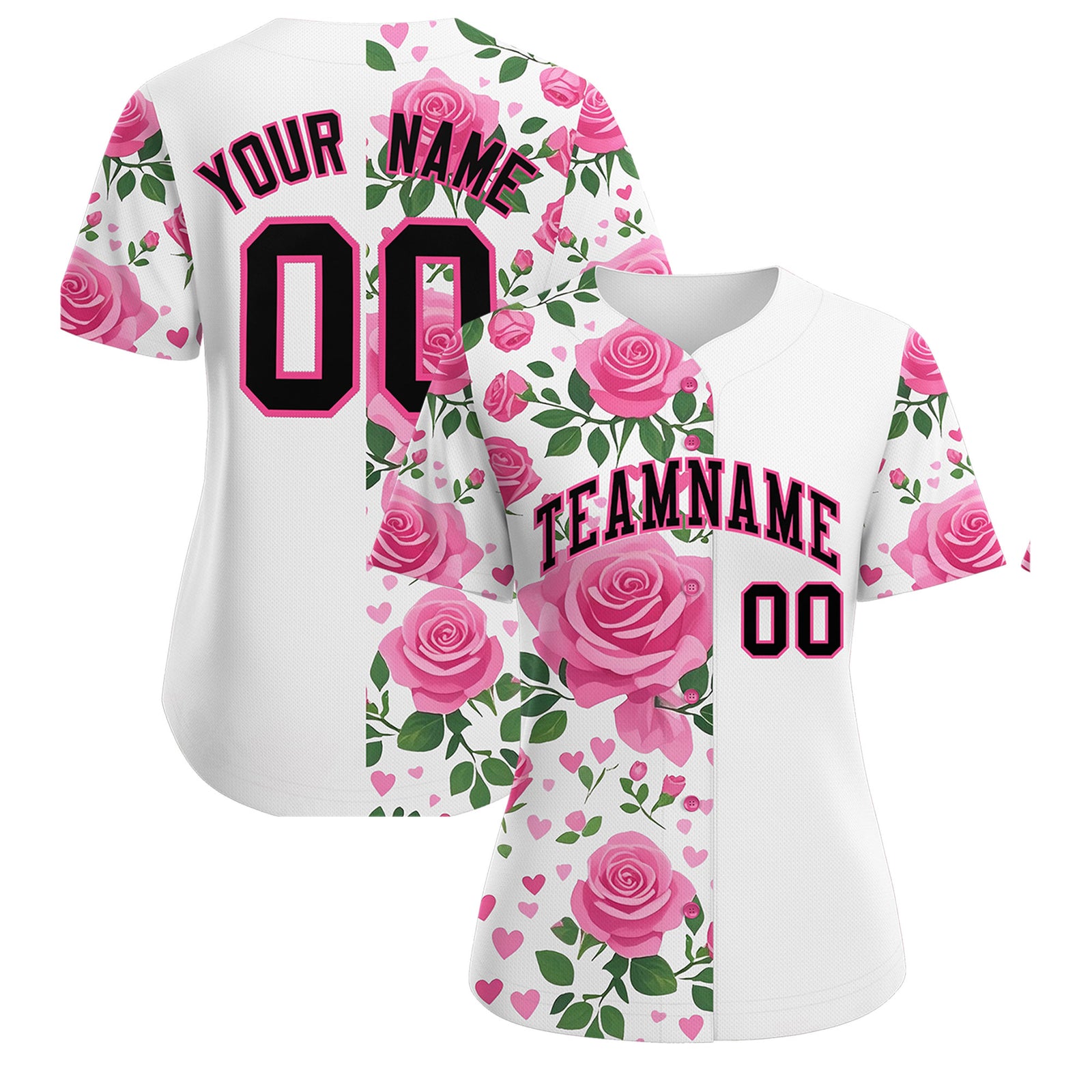 Custom White Black Breast Cancer Awareness Month Pink Ribbon Authentic Baseball Jersey for Women