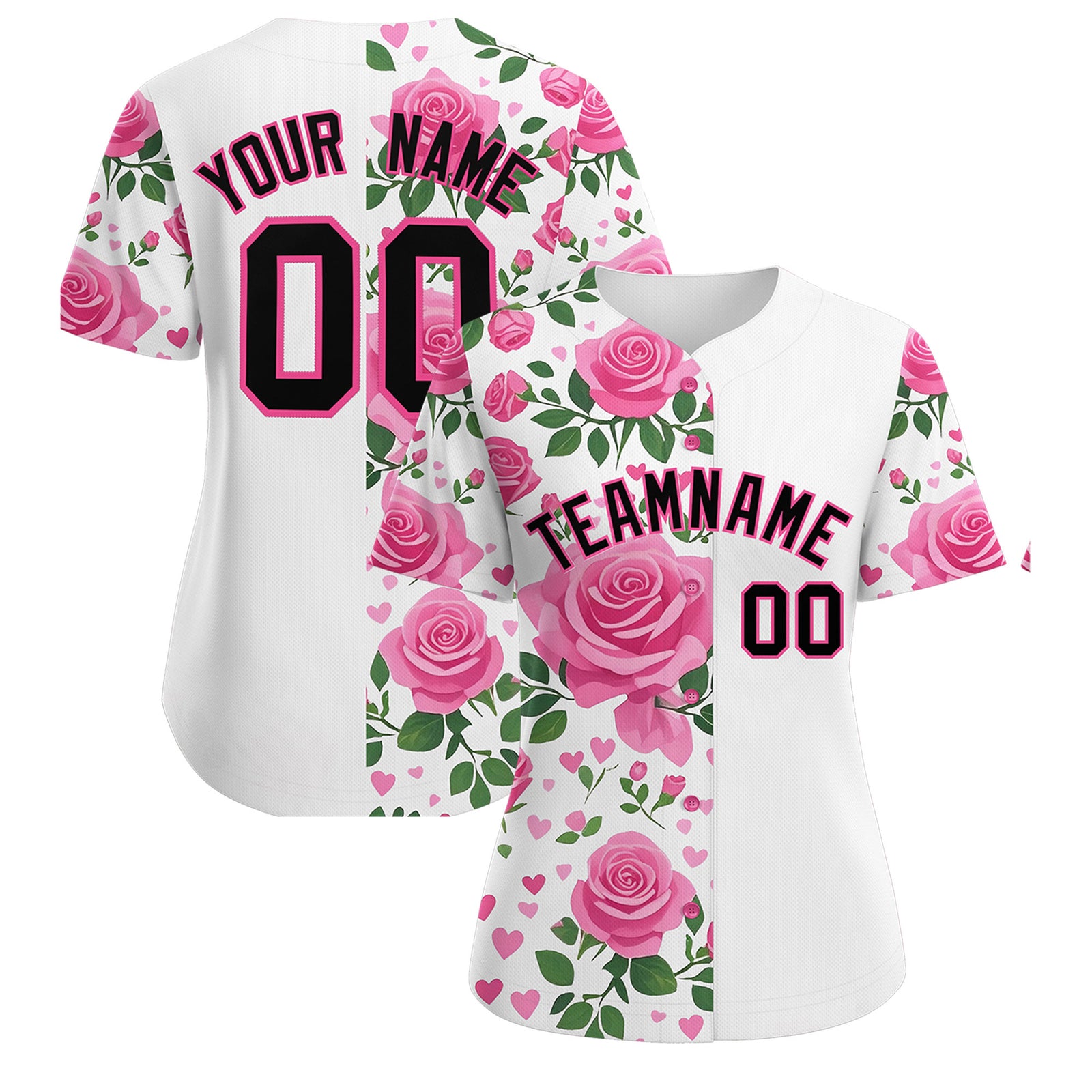 Custom White Black Breast Cancer Awareness Month Pink Ribbon Authentic Baseball Jersey for Women