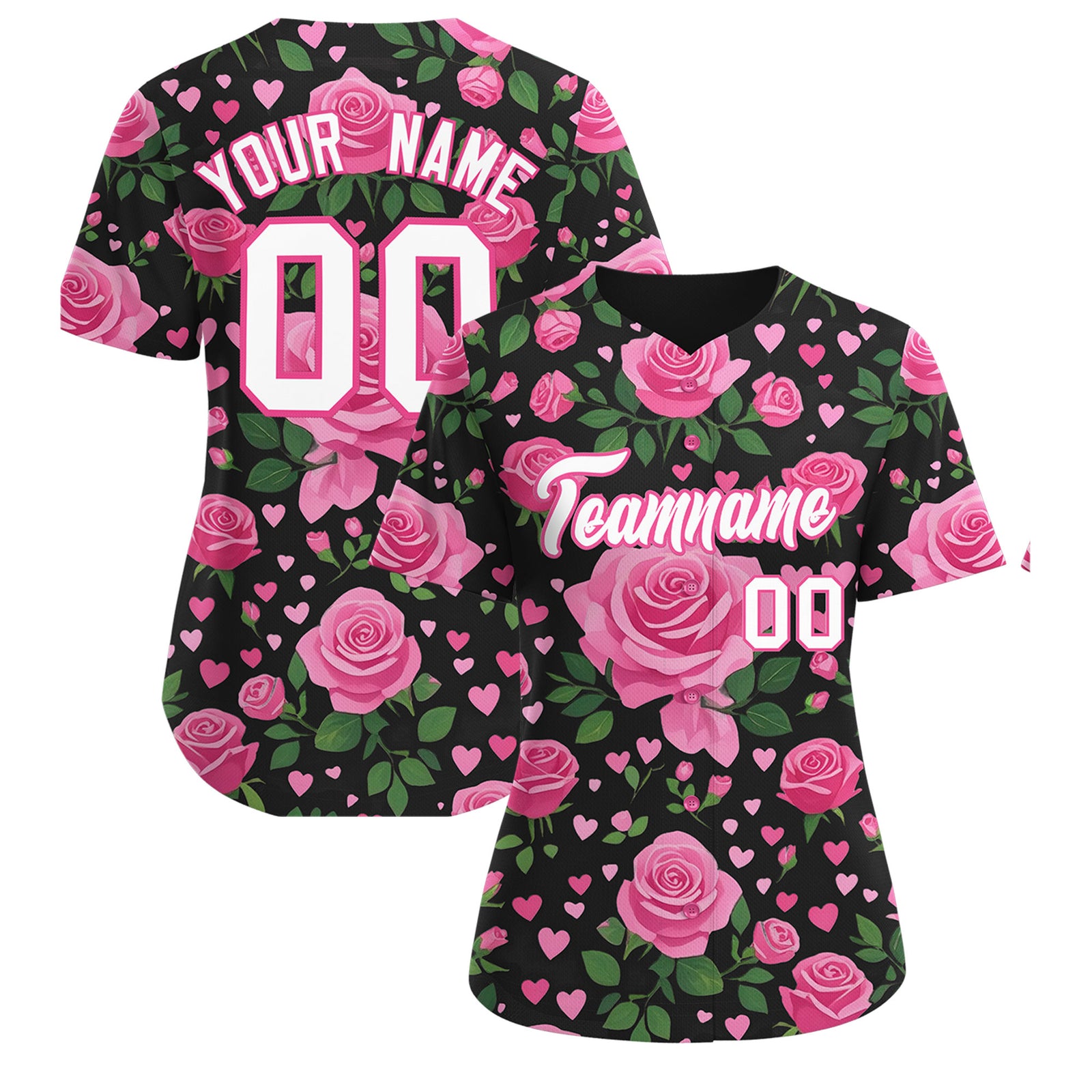 Custom Black White Breast Cancer Awareness Month Pink Ribbon Authentic Baseball Jersey for Women