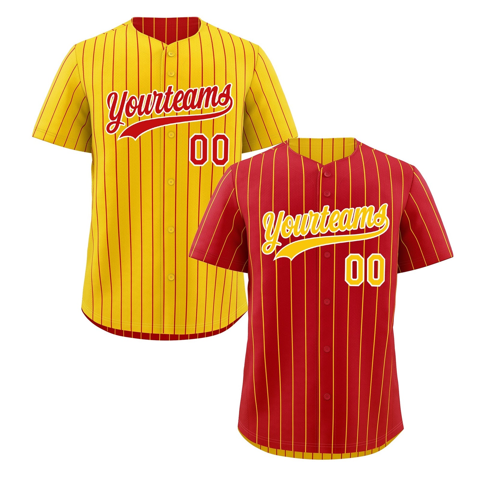 Custom Gold White Red Reversible Stripe Fashion Baseball Jersey| KXKSHOP