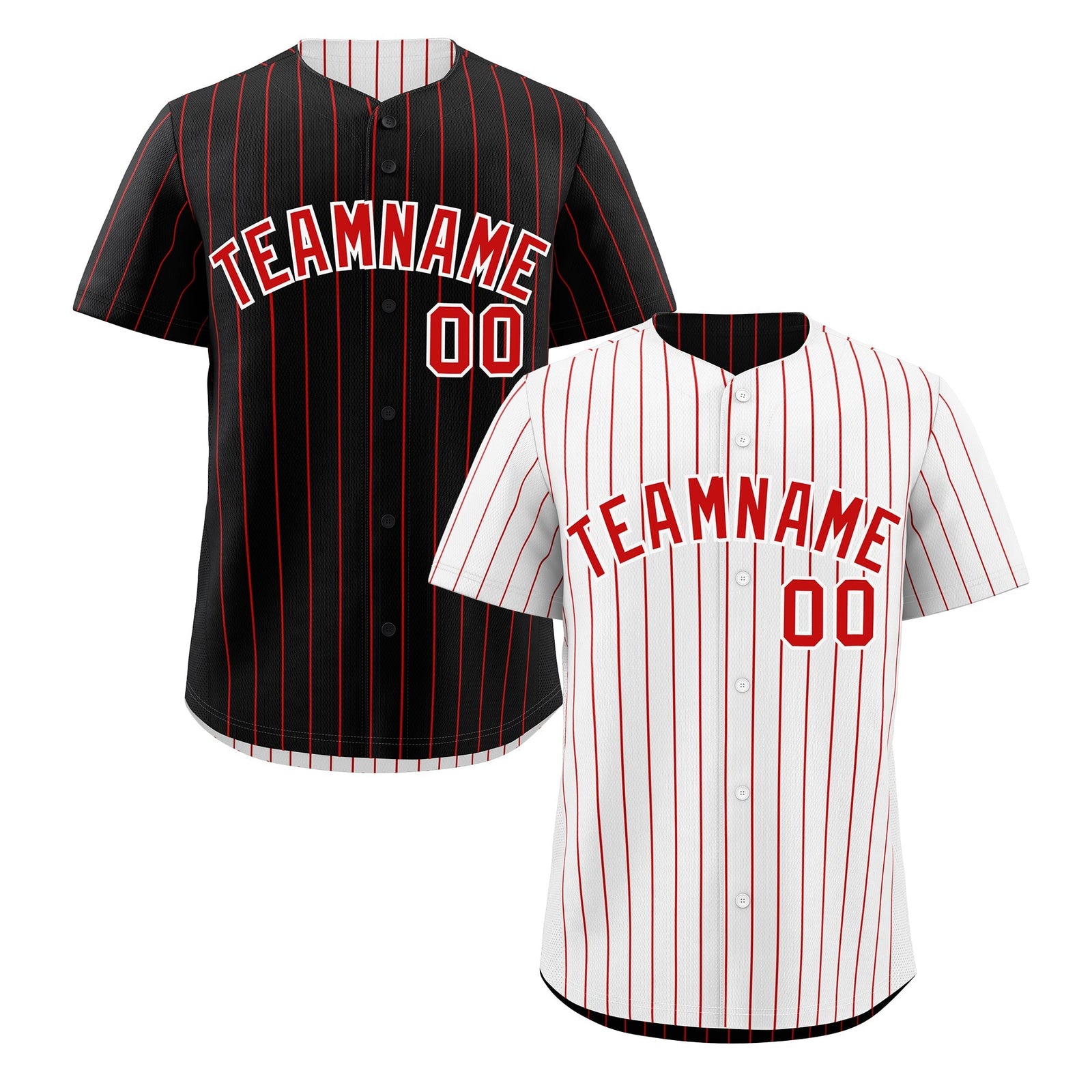Custom Red White Reversible Stripe Fashion Baseball Jersey| KXKSHOP