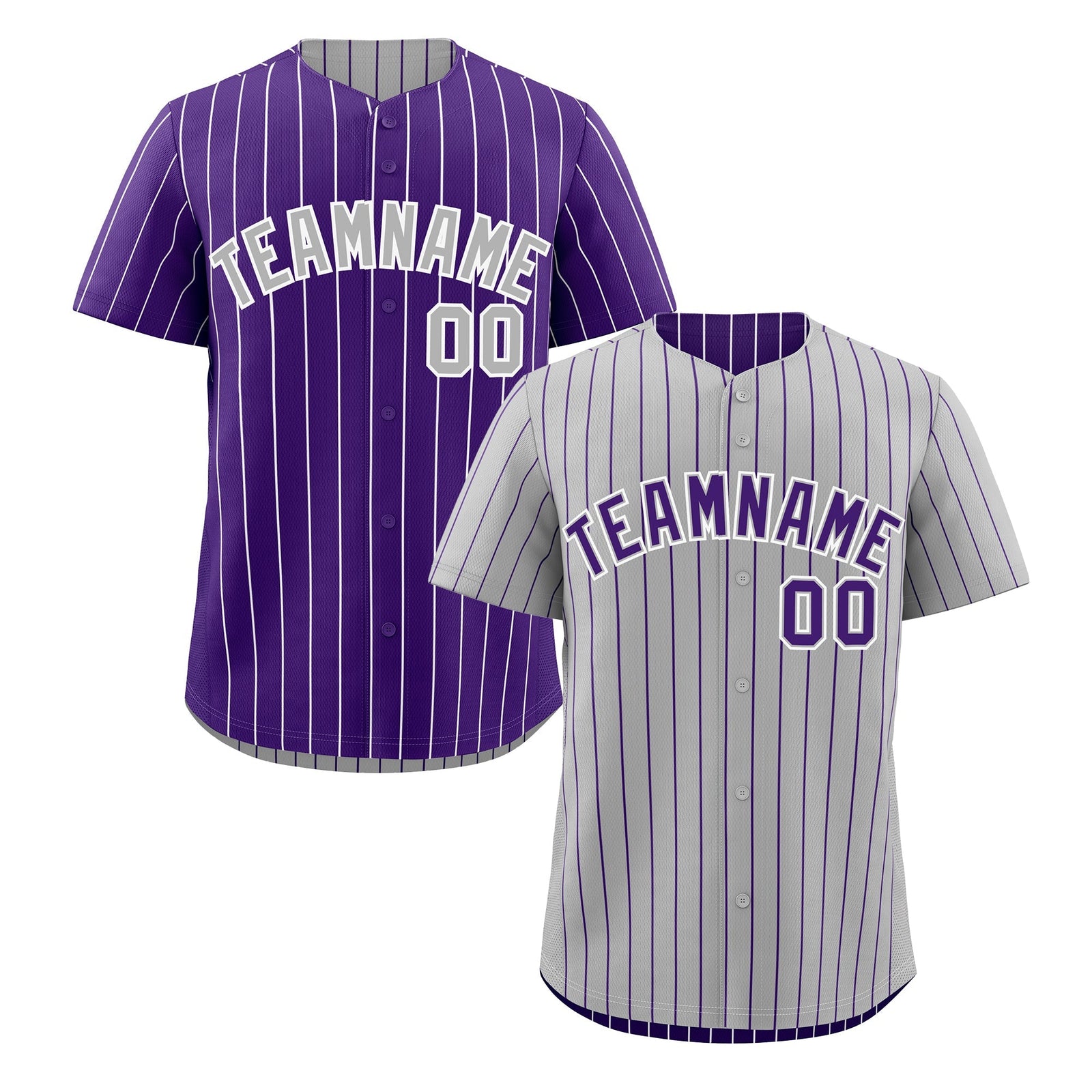 Custom Purple White Reversible Stripe Fashion Baseball Jersey| KXKSHOP