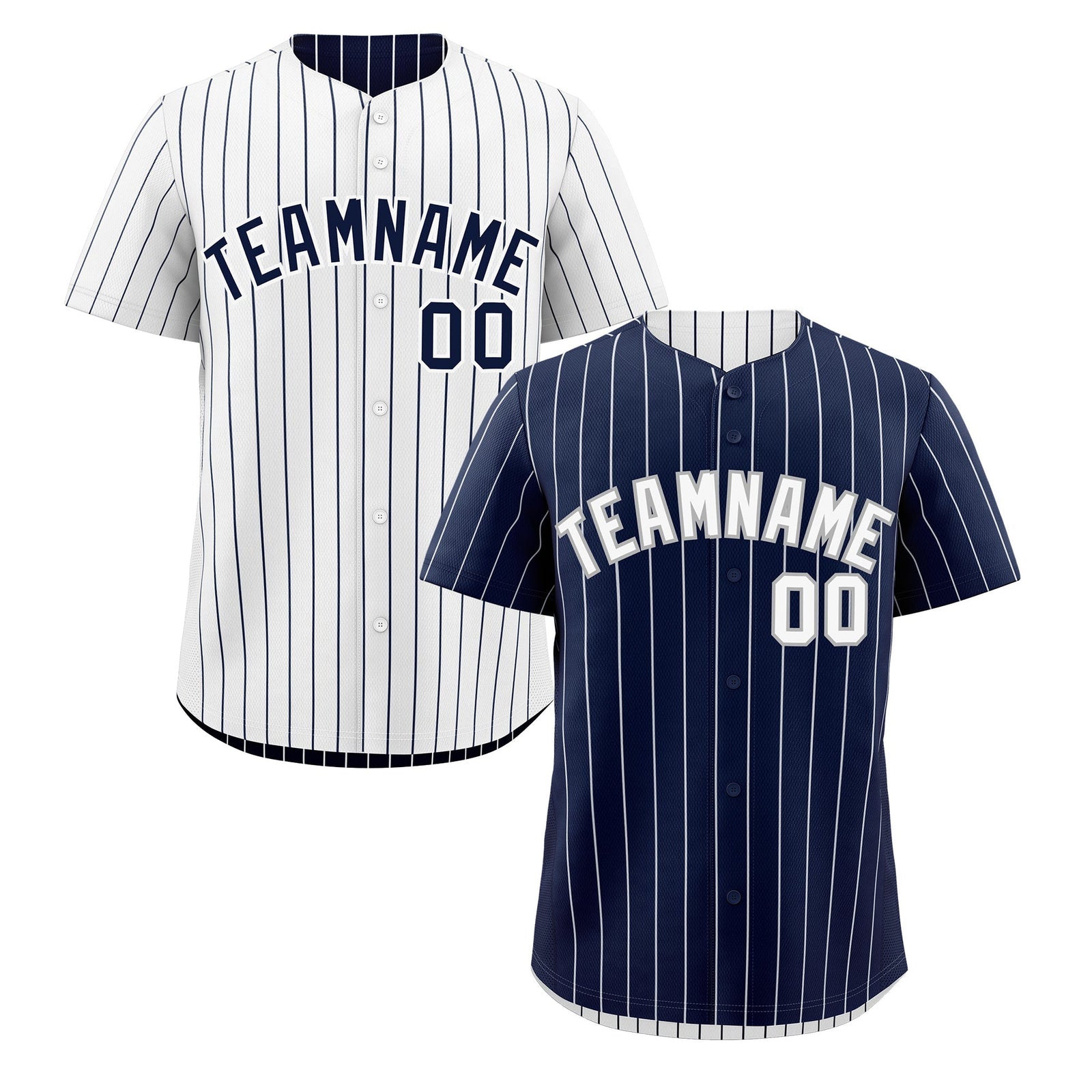 Custom White Navy Reversible Stripe Fashion Baseball Jersey| KXKSHOP