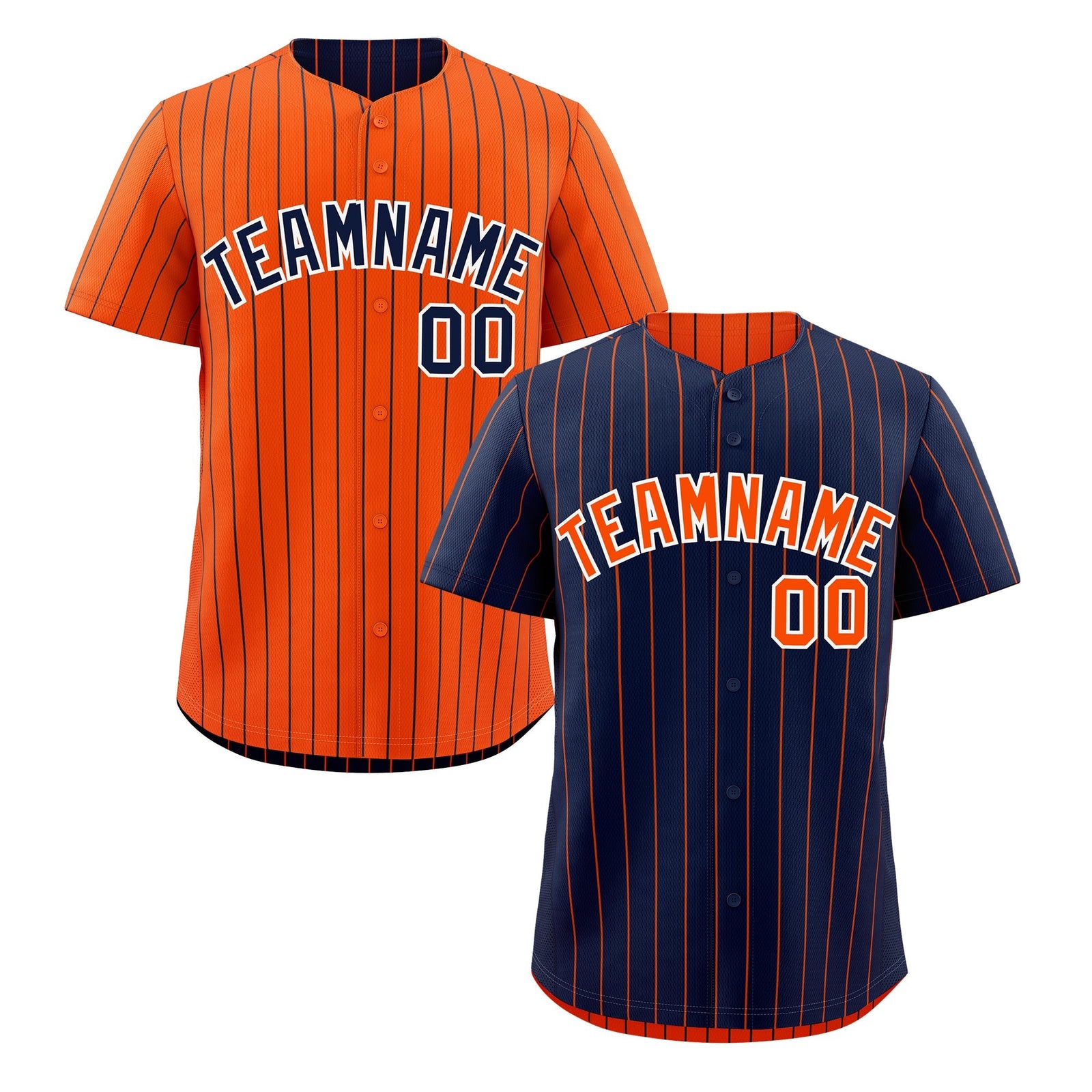 Custom Orange White Navy Reversible Stripe Fashion Baseball Jersey| KXKSHOP