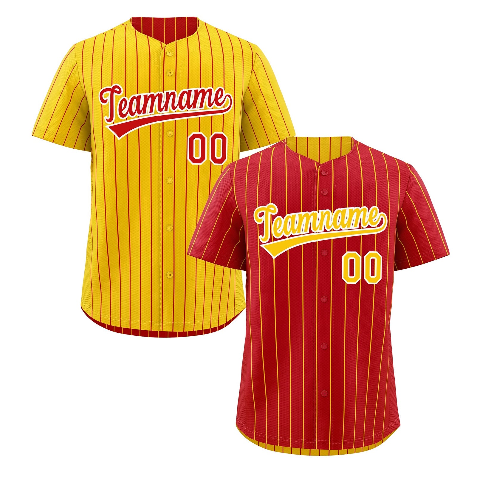 Custom Gold White Red Reversible Stripe Fashion Baseball Jersey| KXKSHOP