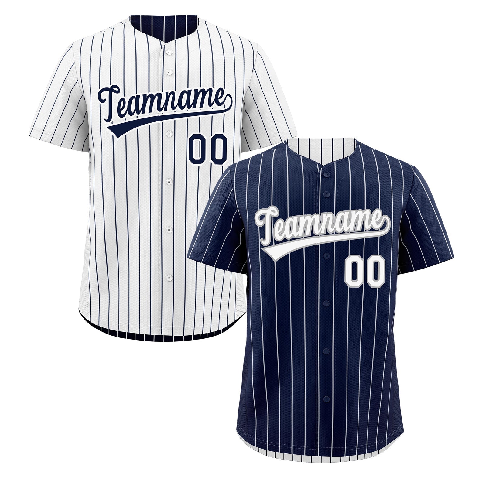 Custom White Navy Reversible Stripe Fashion Baseball Jersey| KXKSHOP