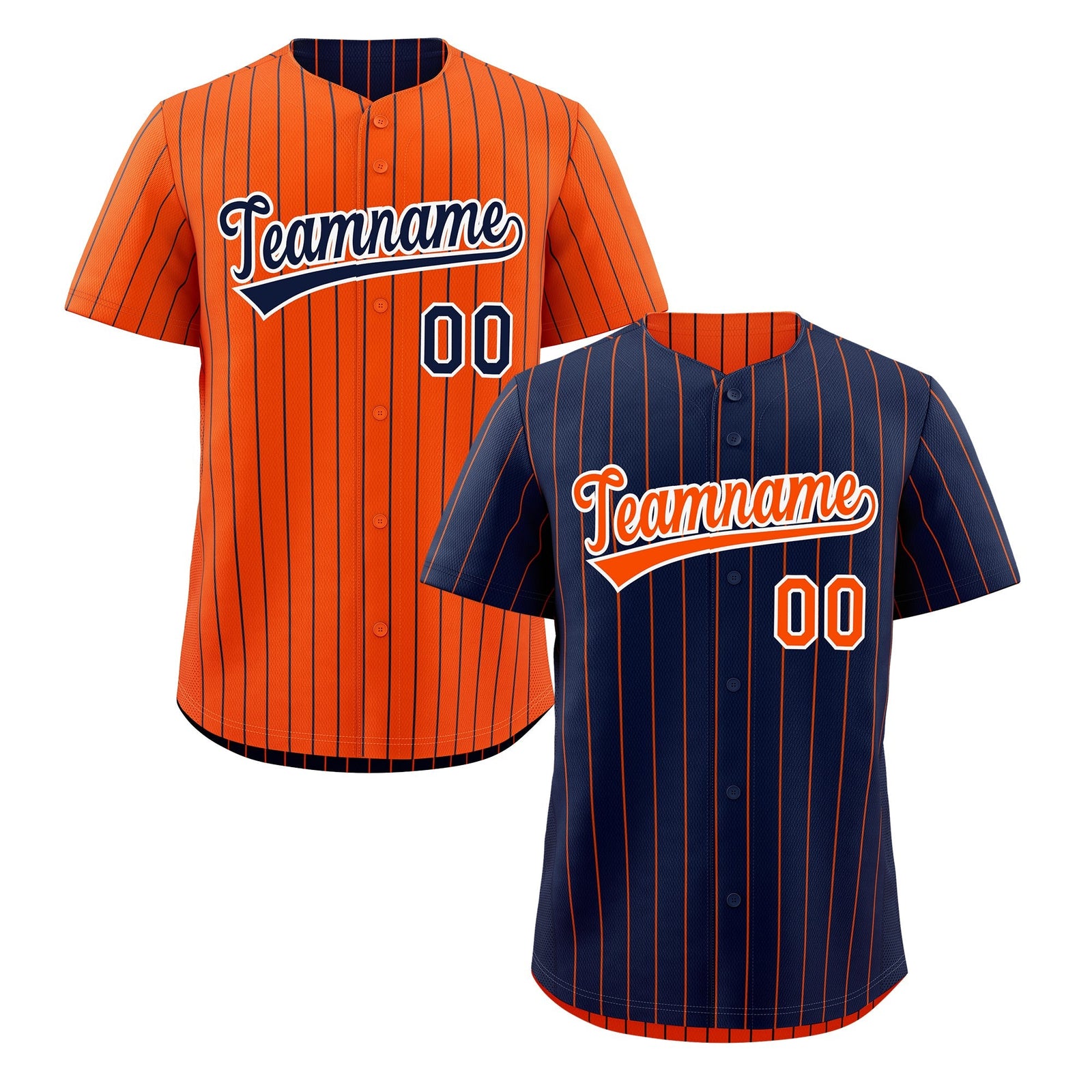 Custom Orange White Navy Reversible Stripe Fashion Baseball Jersey| KXKSHOP