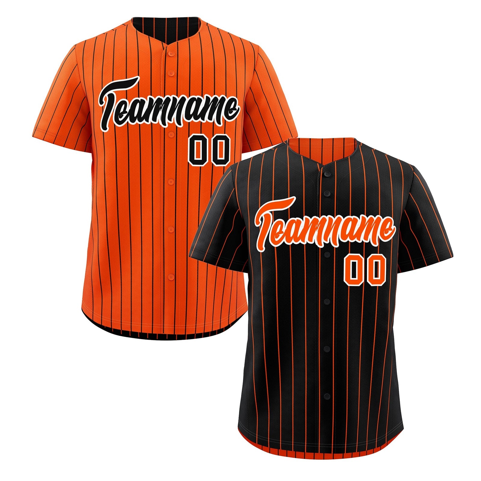 Custom Orange White Black Reversible Stripe Fashion Baseball Jersey| KXKSHOP