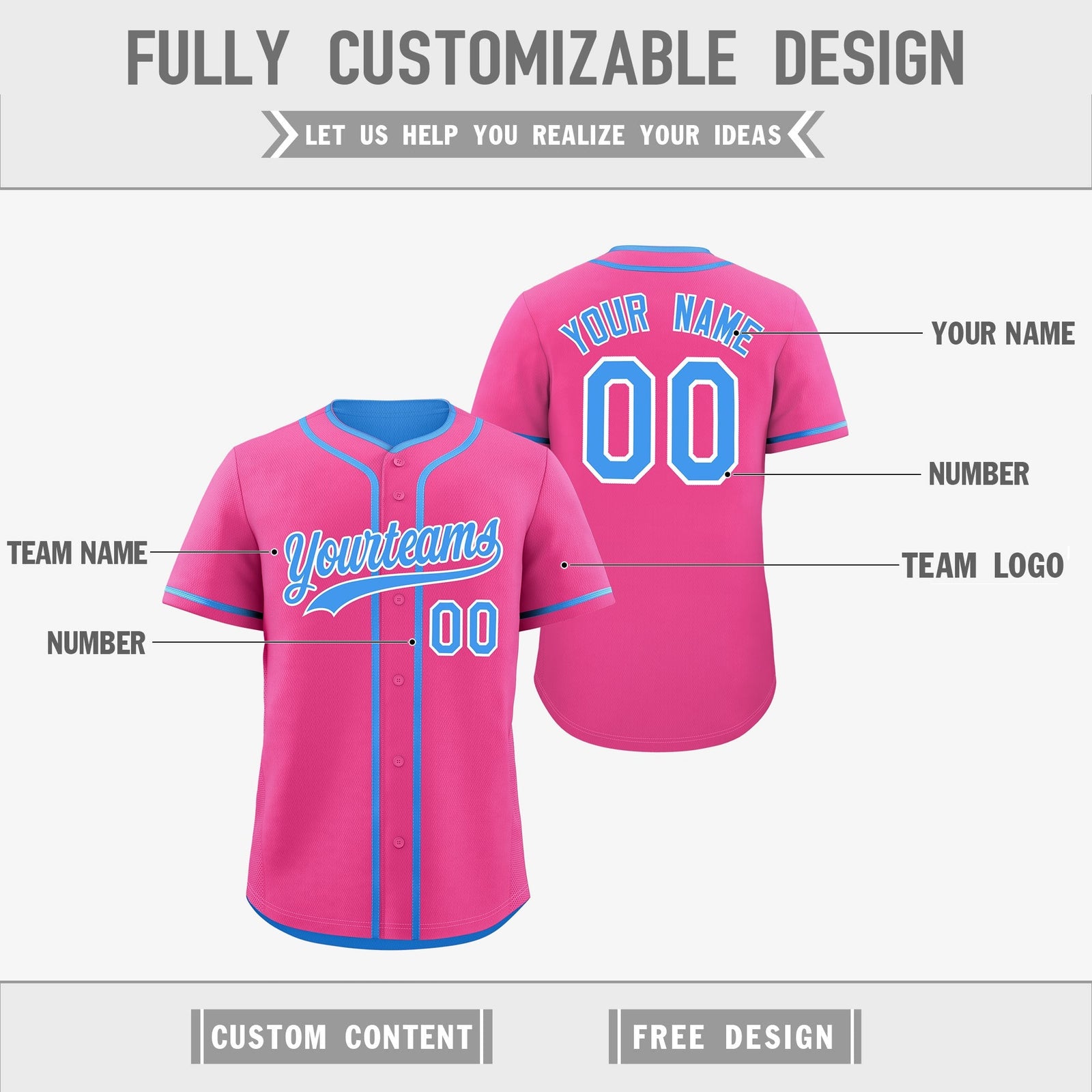 Custom Powder Blue White Reversible Classic Style Lightweight Baseball Jersey| KXKSHOP