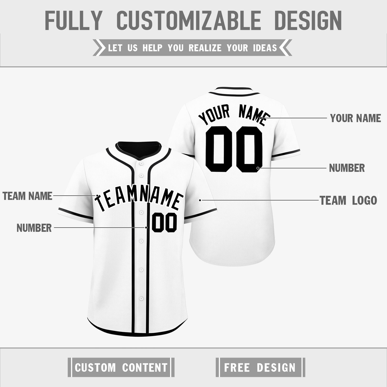 Custom Black White Reversible Classic Style Lightweight Baseball Jersey| KXKSHOP