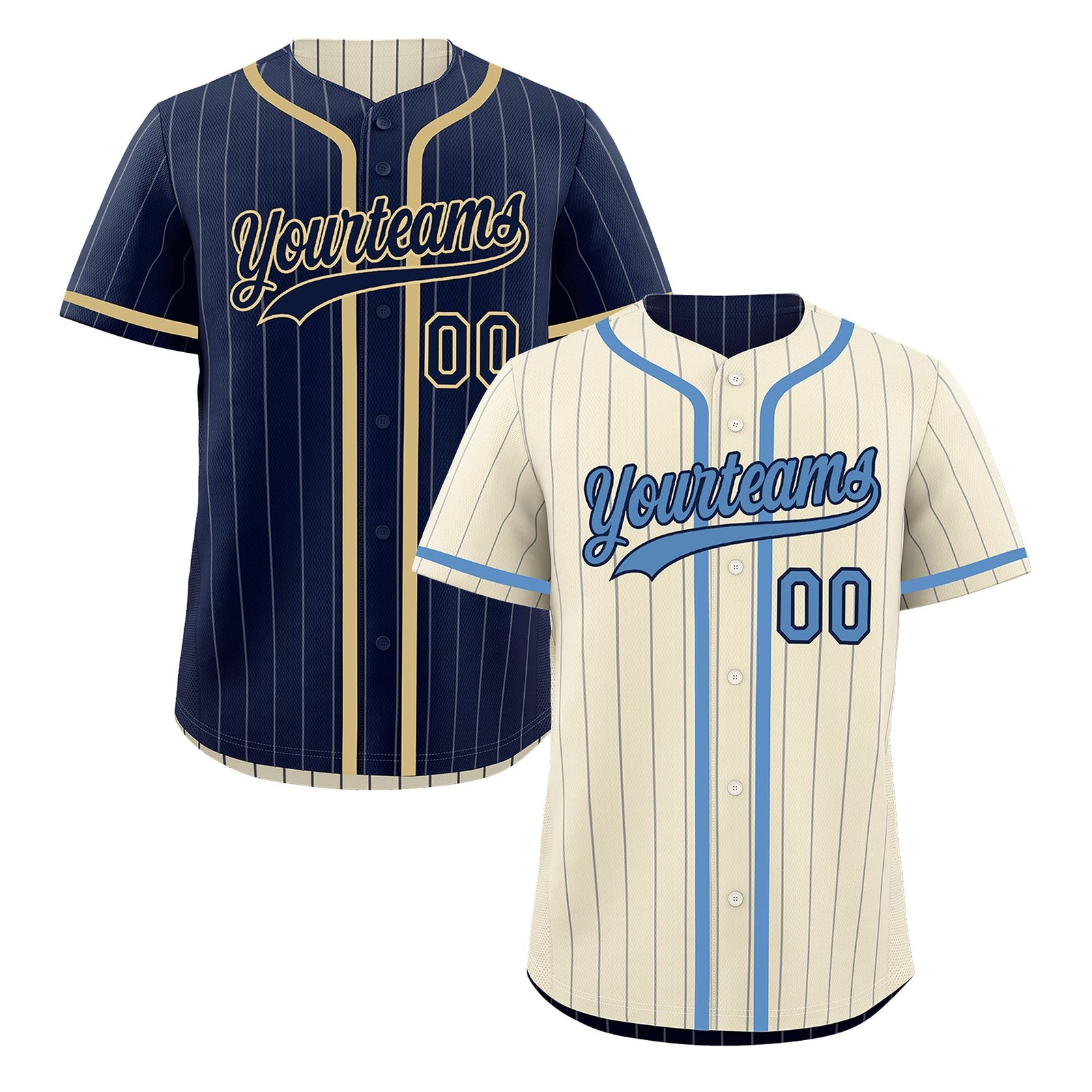 Custom Cream Navy Reversible Gradient Fashion Breathable Baseball Jersey| KXKSHOP