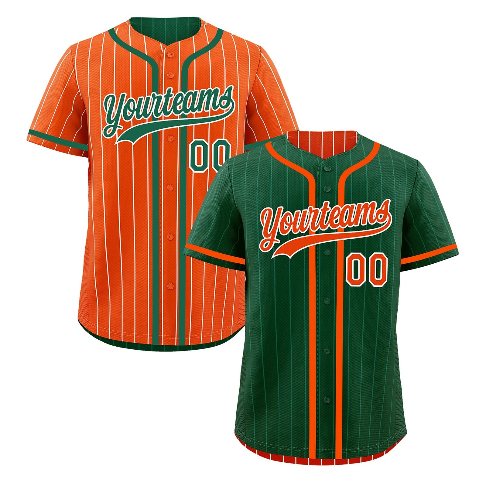 Custom Green Orange Reversible Gradient Fashion Lightweight Baseball Jersey| KXKSHOP