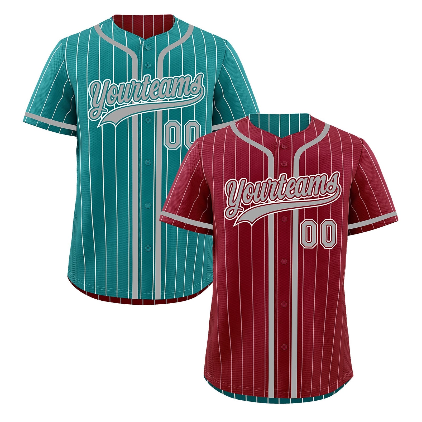 Custom Crimson Teal Reversible Gradient Fashion Lightweight Baseball Jersey| KXKSHOP