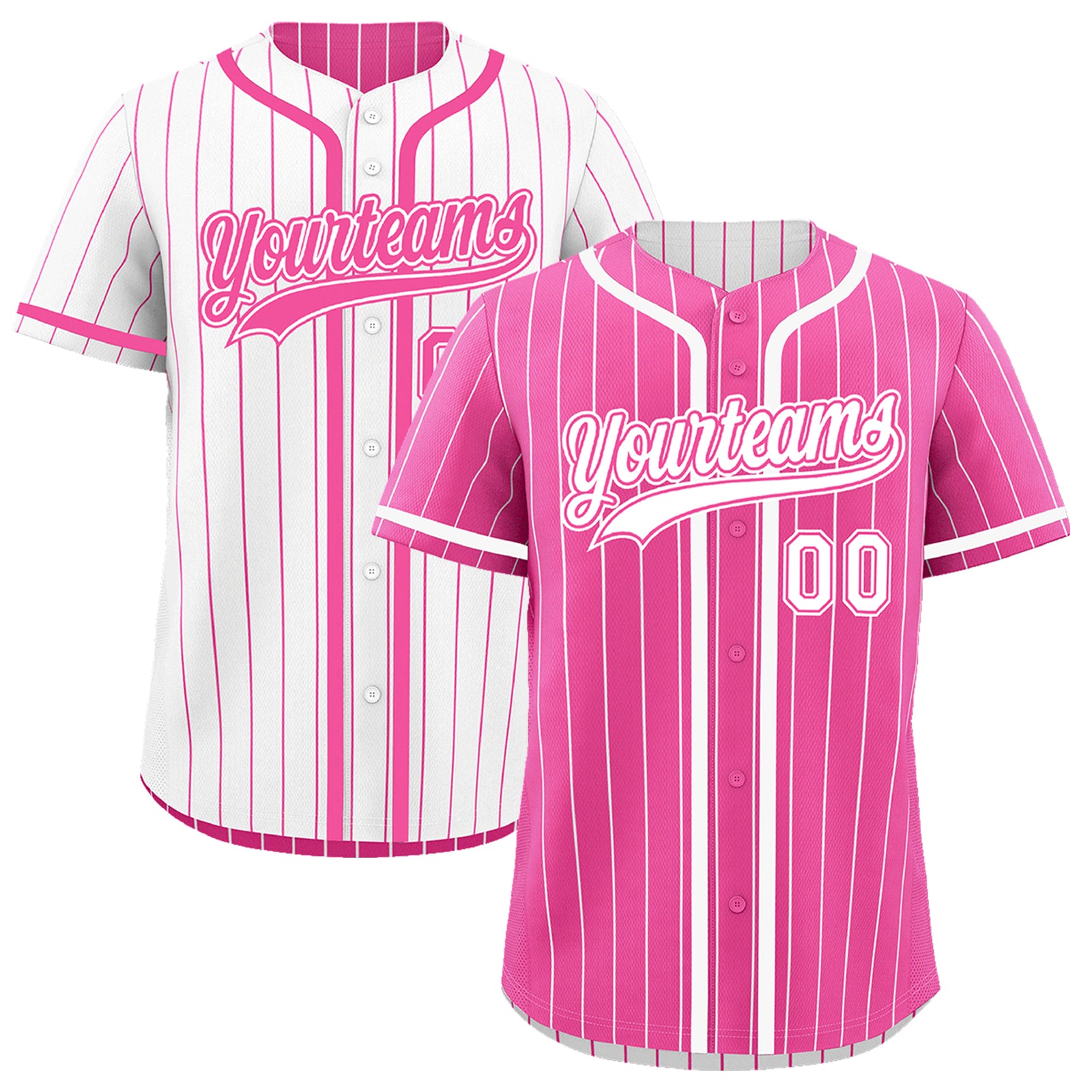 Custom Pink White Reversible Gradient Fashion Breathable Baseball Jersey| KXKSHOP