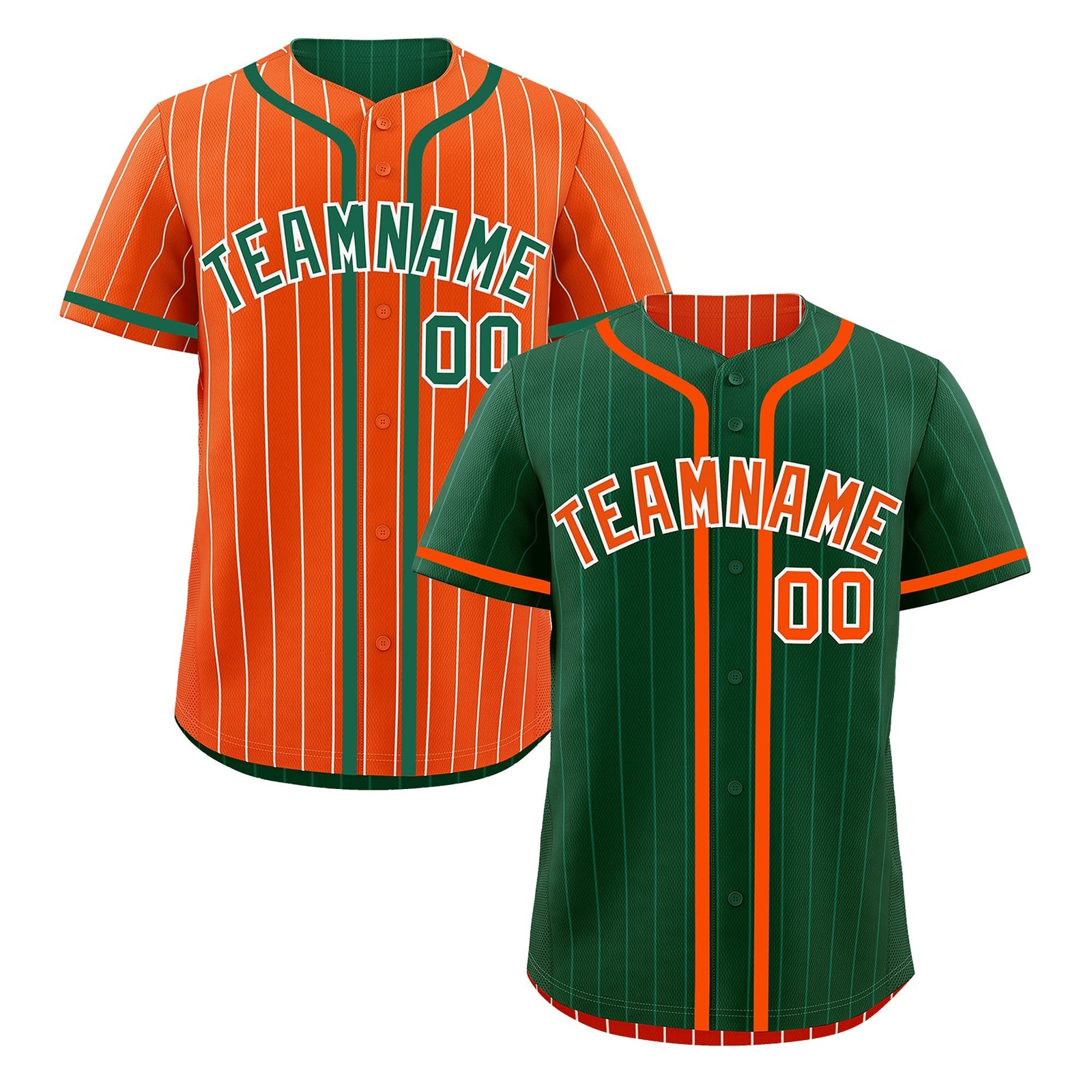 Custom Green Orange Reversible Gradient Fashion Lightweight Baseball Jersey| KXKSHOP