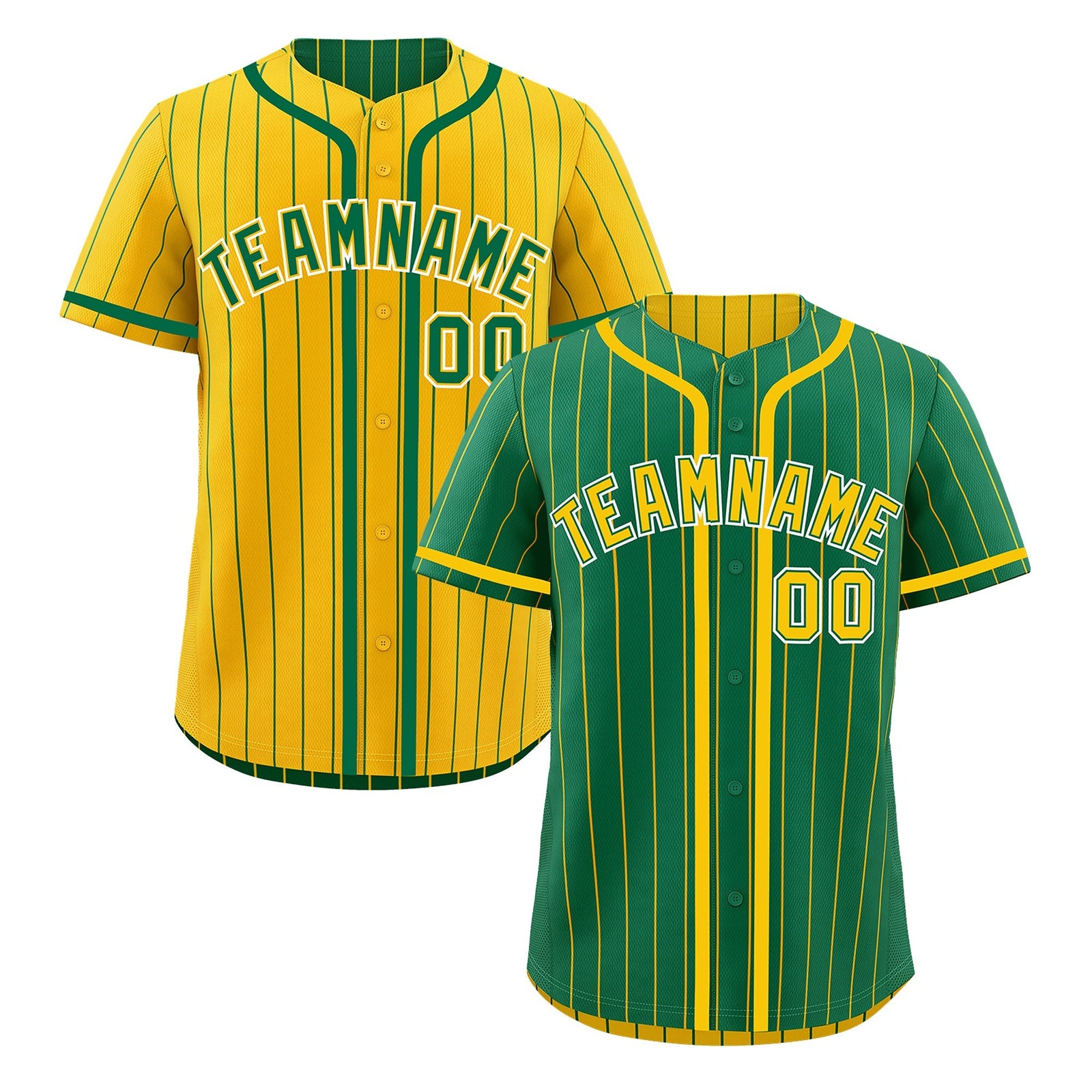 Custom Kelly Green Yellow Reversible Gradient Fashion Lightweight Baseball Jersey| KXKSHOP