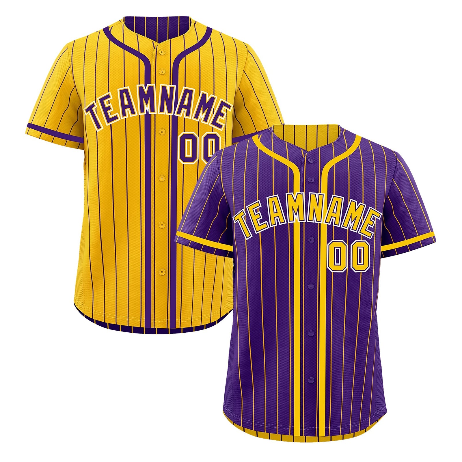 Custom Purple Yellow Reversible Gradient Fashion Lightweight Baseball Jersey| KXKSHOP