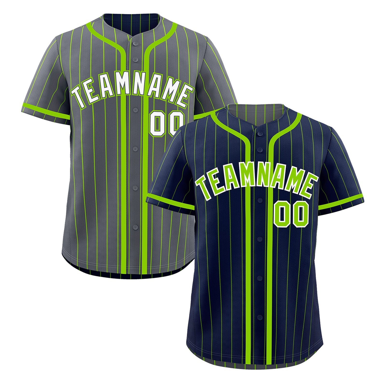 Custom Navy Neon Green Reversible Gradient Fashion Breathable Baseball Jersey| KXKSHOP