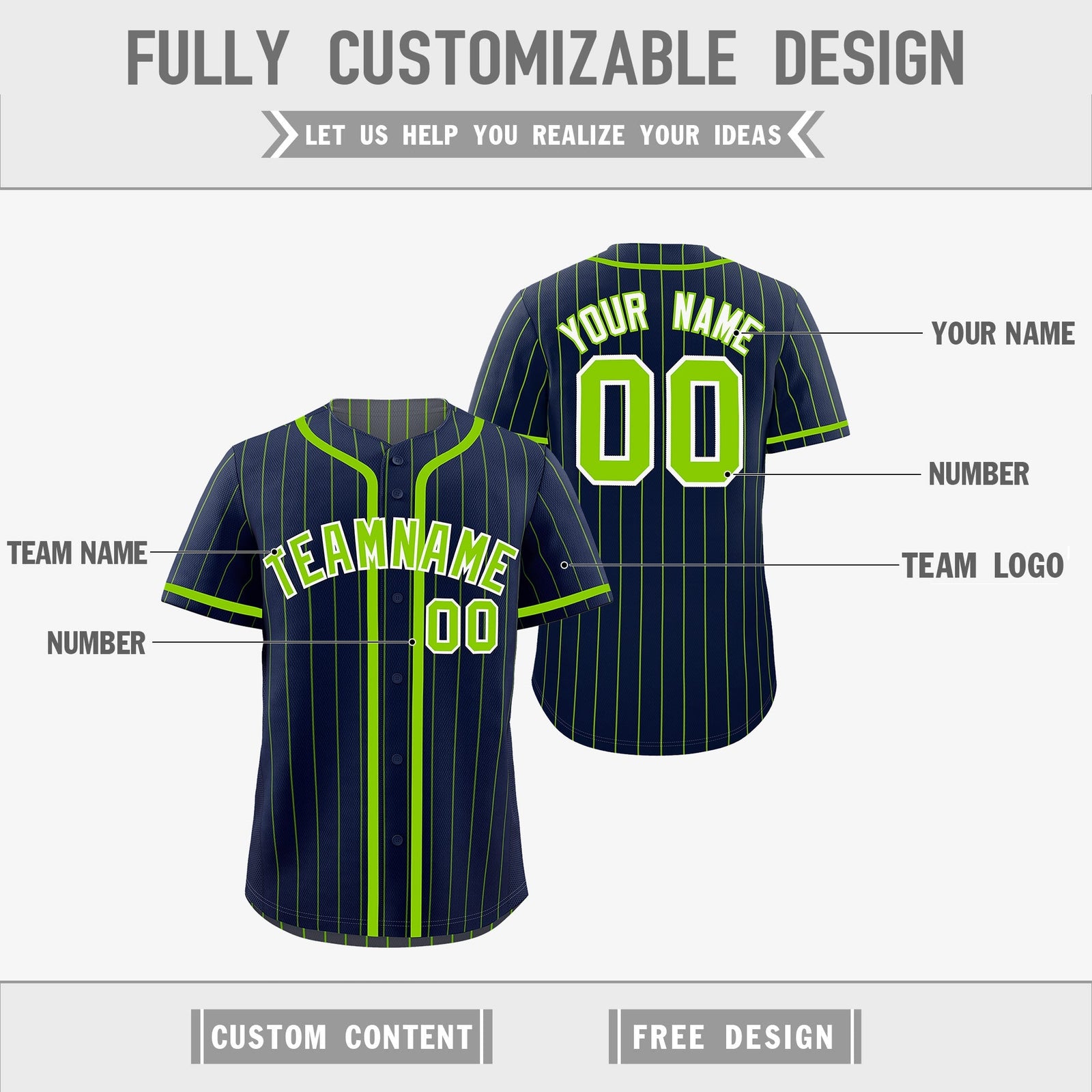 Custom Navy Neon Green Reversible Gradient Fashion Breathable Baseball Jersey| KXKSHOP