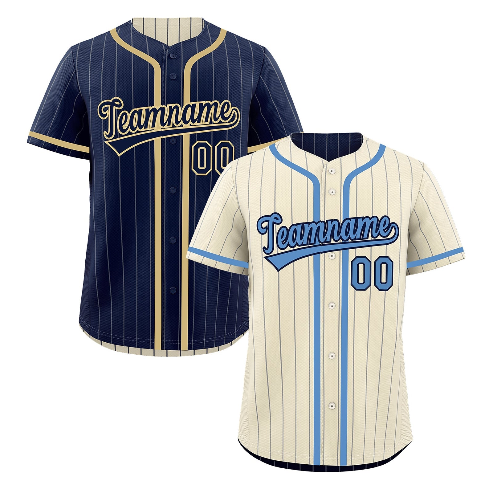 Custom Cream Navy Reversible Gradient Fashion Breathable Baseball Jersey| KXKSHOP