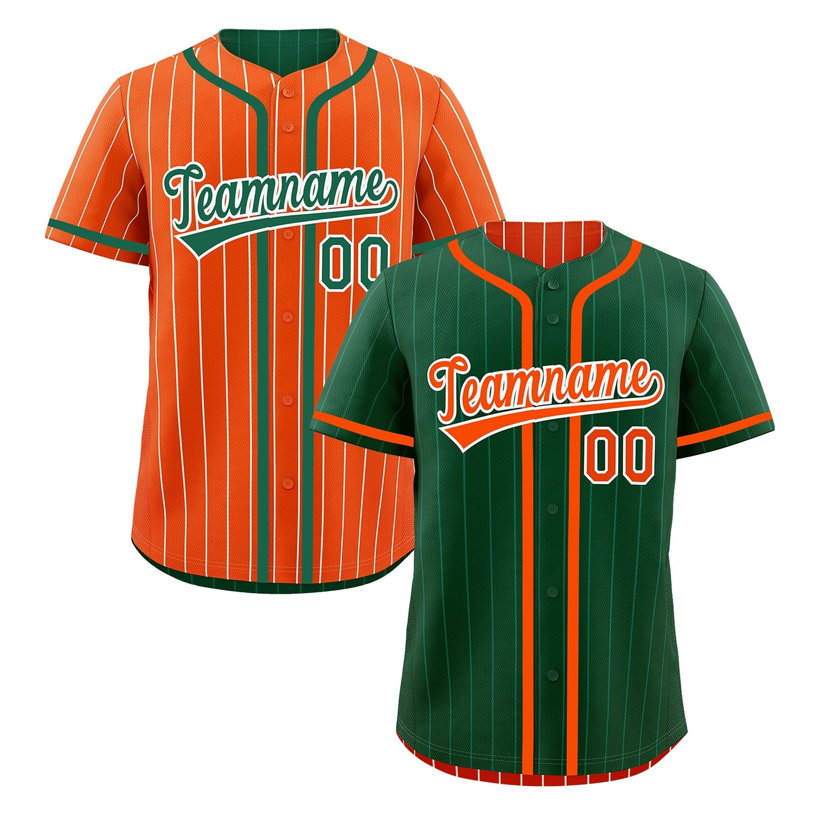 Custom Green Orange Reversible Gradient Fashion Lightweight Baseball Jersey| KXKSHOP