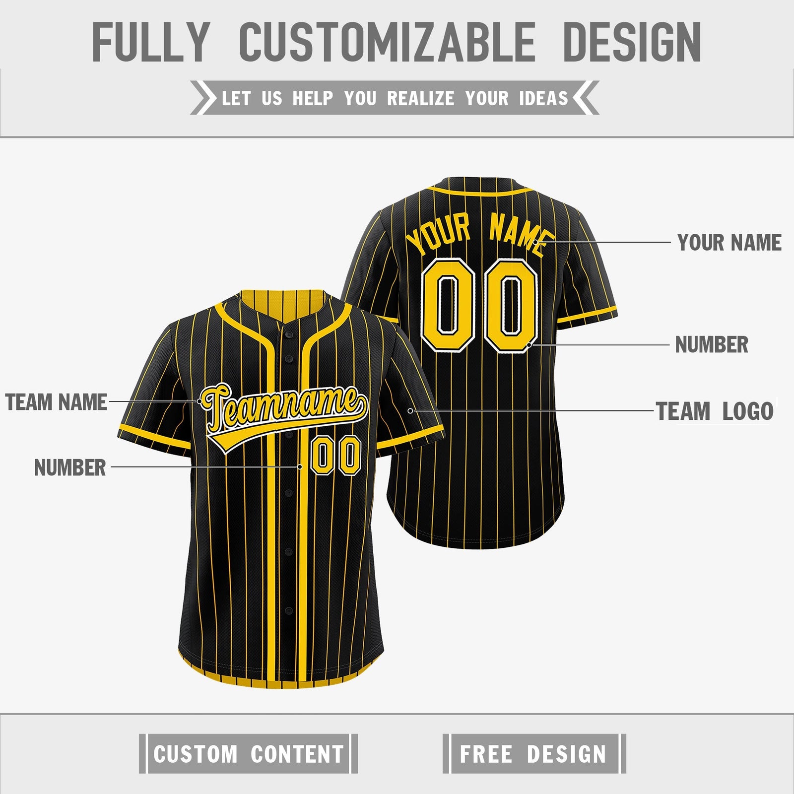 Custom Black Yellow Reversible Gradient Fashion Breathable Baseball Jersey| KXKSHOP