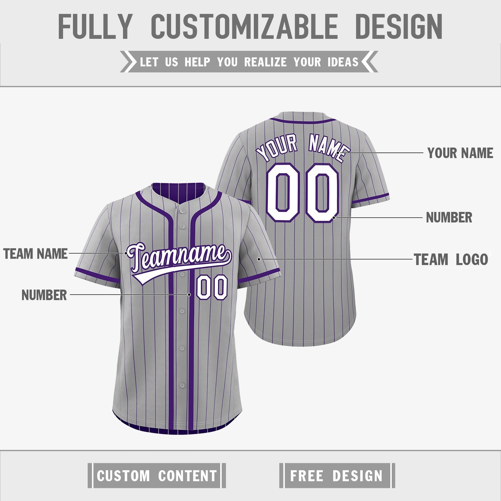 Custom Gray Purple Reversible Gradient Fashion Lightweight Baseball Jersey| KXKSHOP