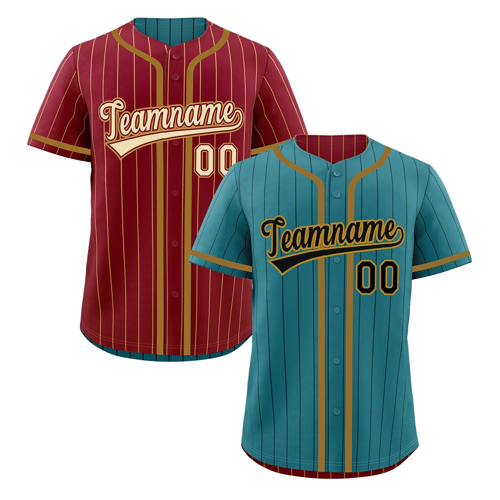 Custom Teal Crimson Reversible Gradient Fashion Breathable Baseball Jersey| KXKSHOP