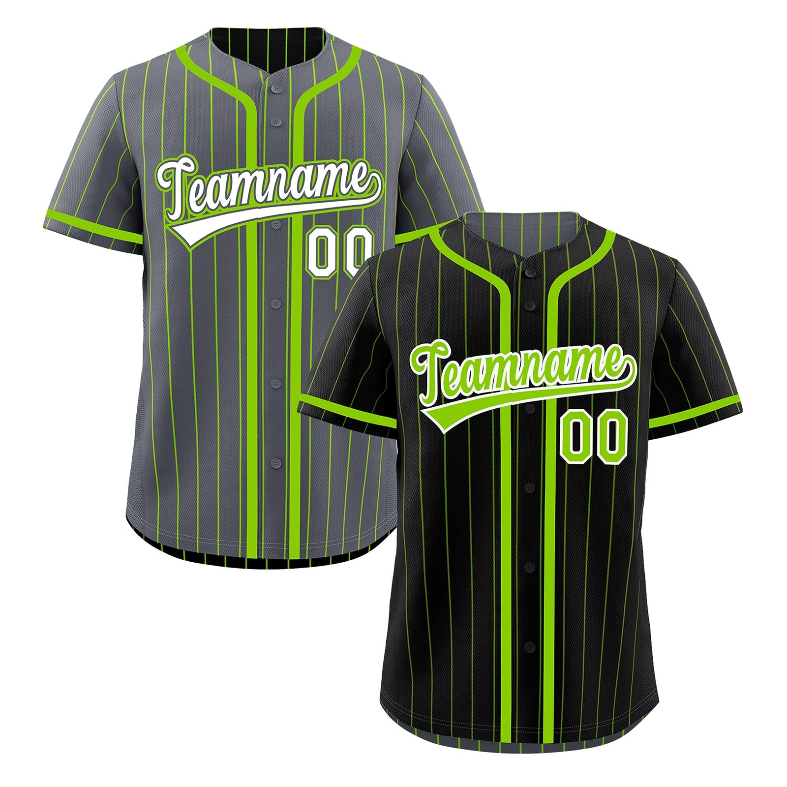 Custom Black Neon Green Reversible Gradient Fashion Lightweight Baseball Jersey| KXKSHOP