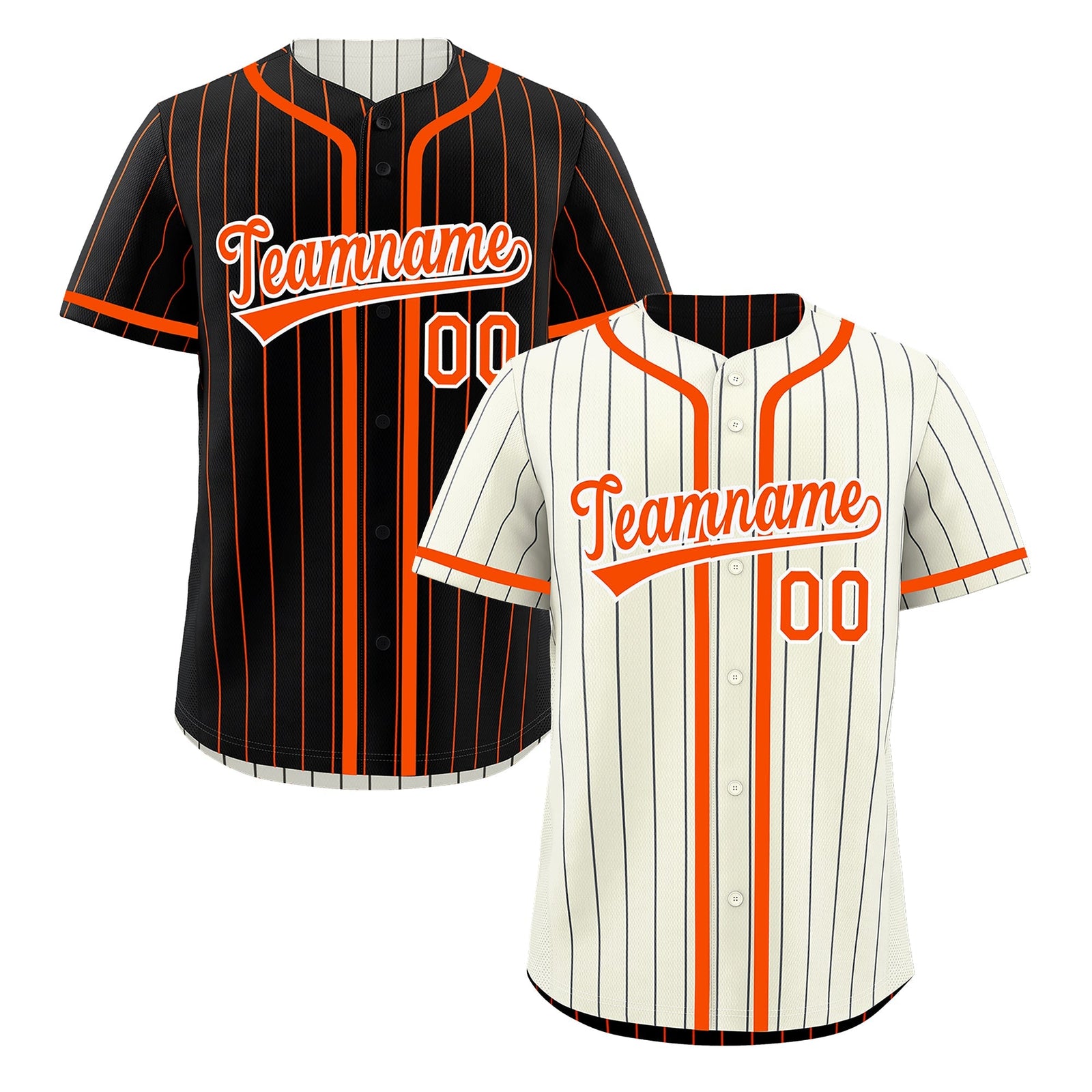 Custom Cream Black Orange Reversible Gradient Fashion Breathable Baseball Jersey| KXKSHOP