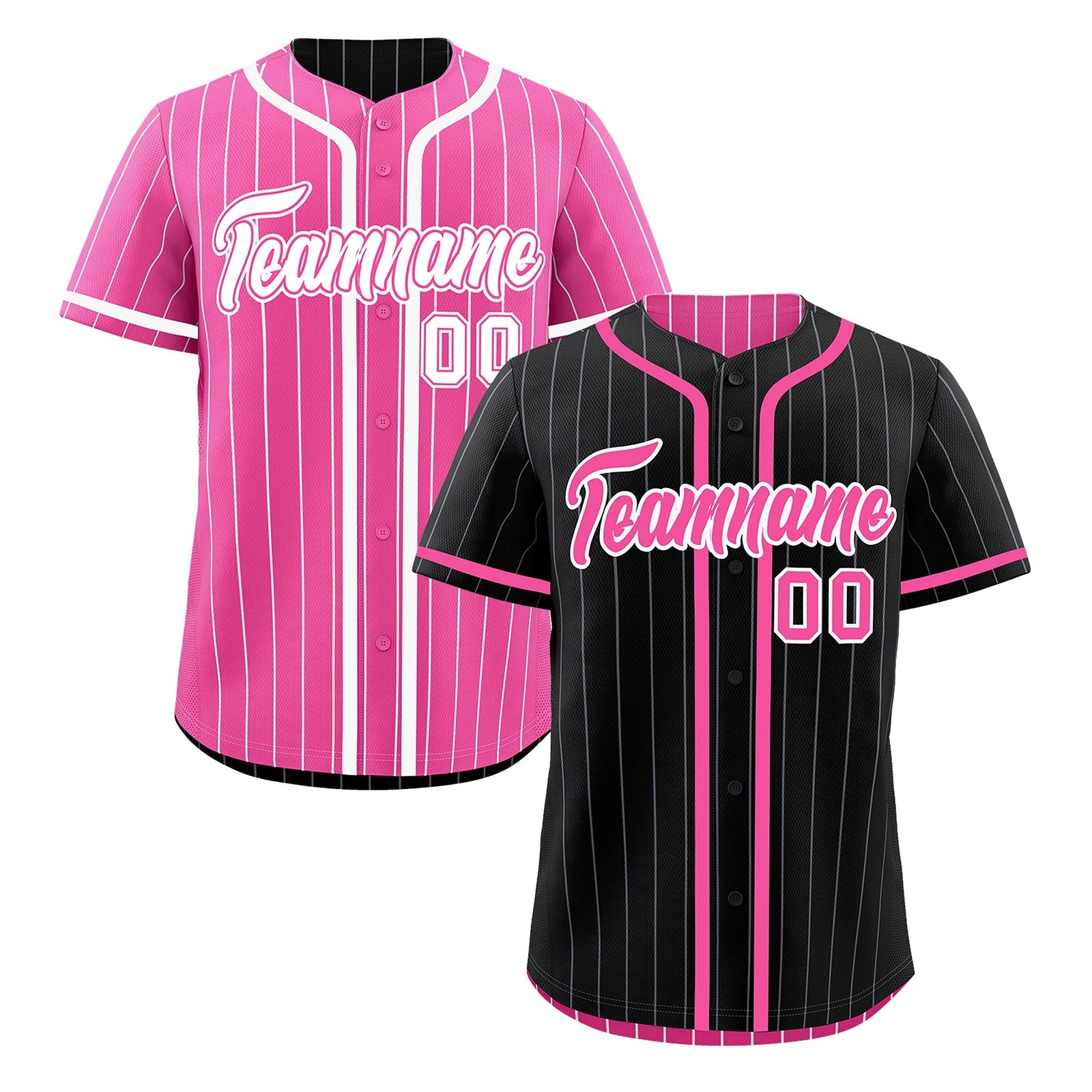 Custom Black Pink Reversible Gradient Fashion Lightweight Baseball Jersey| KXKSHOP