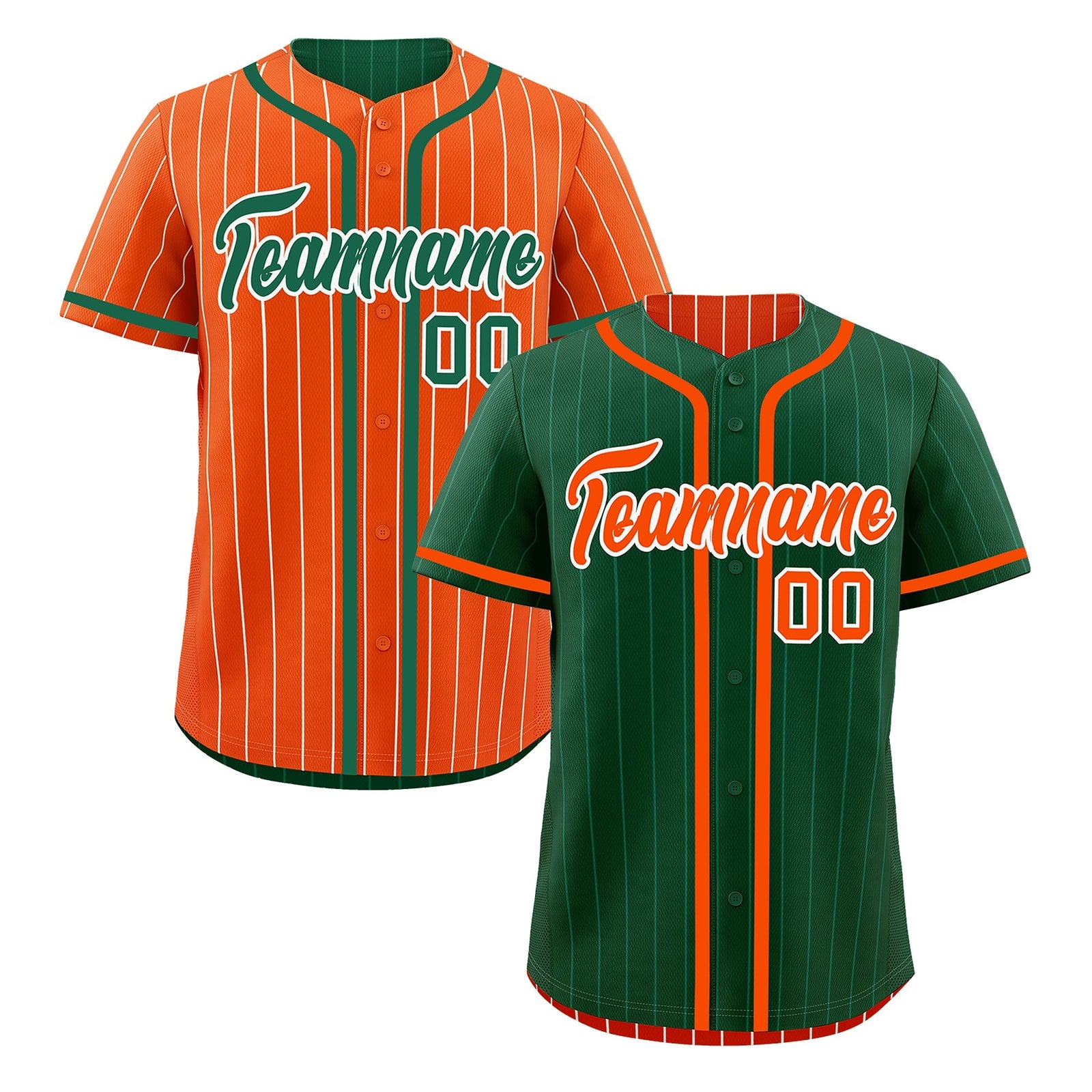 Custom Green Orange Reversible Gradient Fashion Lightweight Baseball Jersey| KXKSHOP