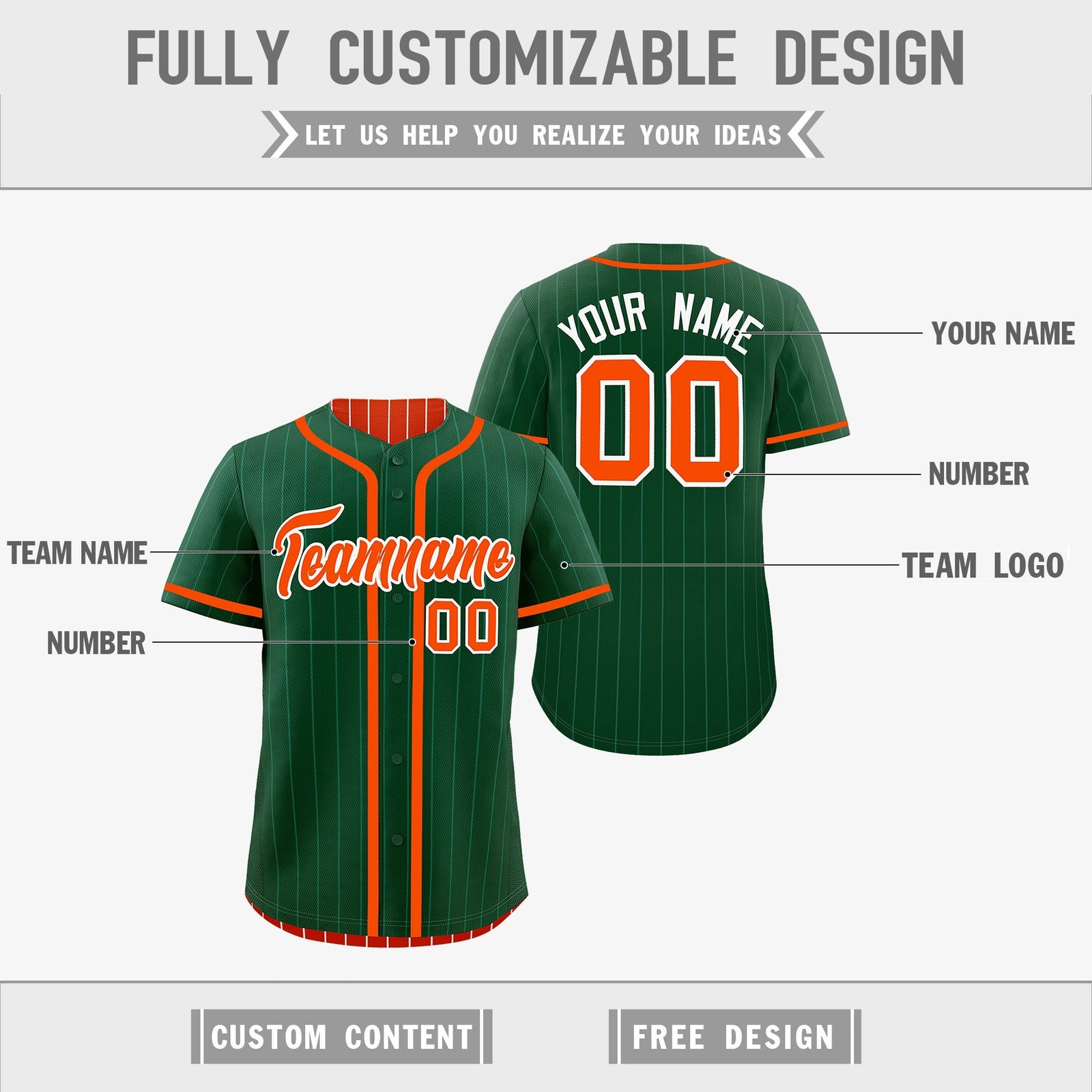 Custom Green Orange Reversible Gradient Fashion Lightweight Baseball Jersey| KXKSHOP